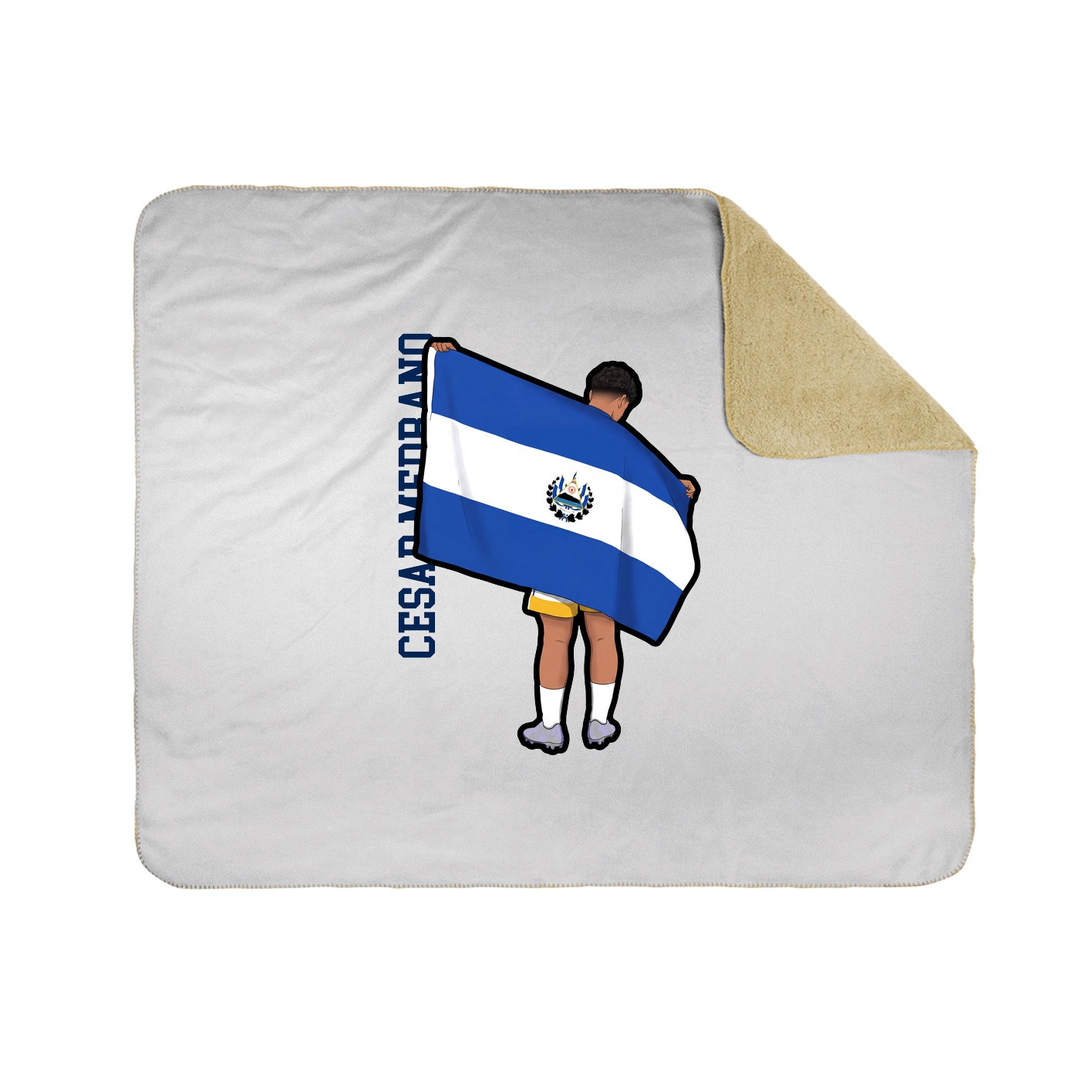 Throw Blanket — Name Vertical in White