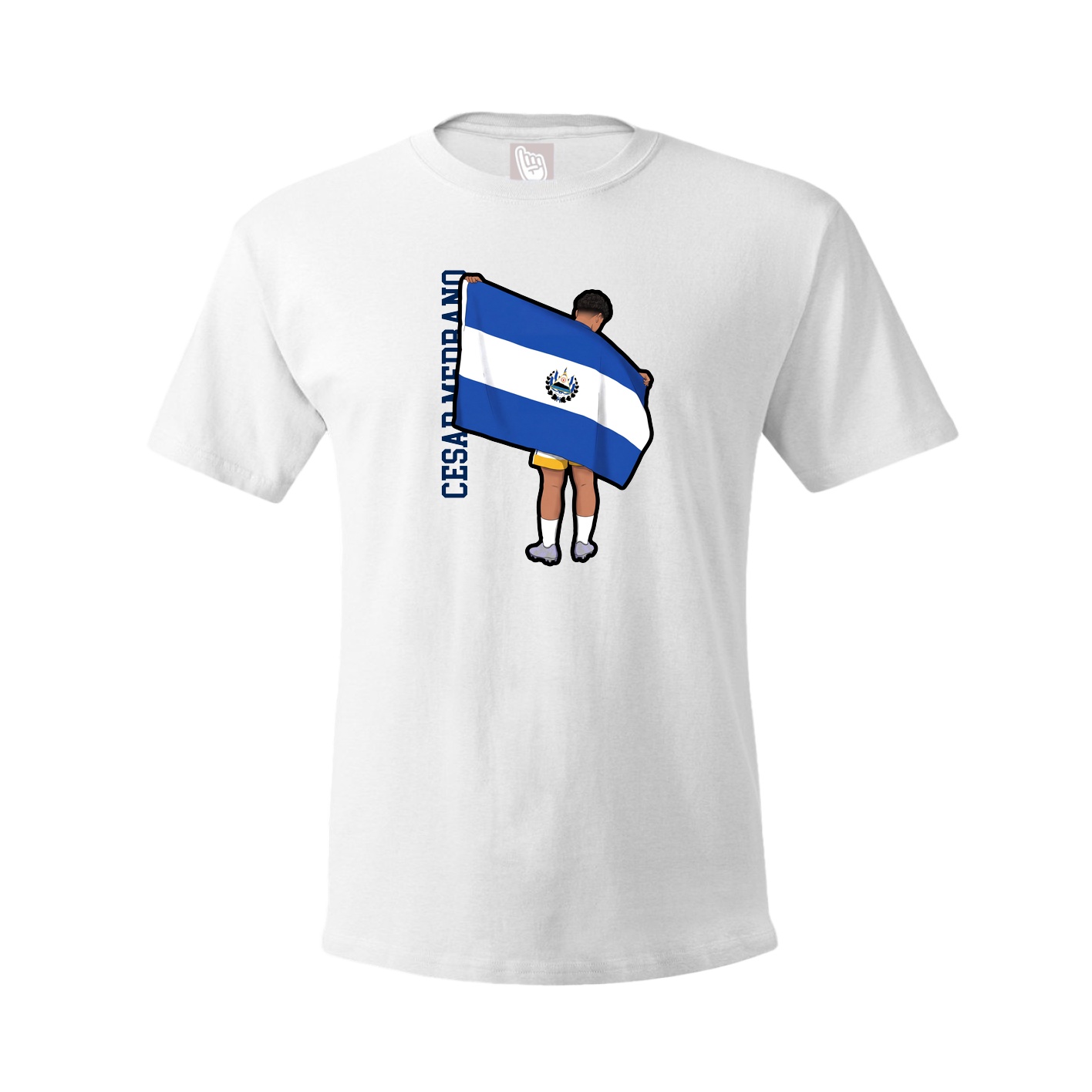 Youth Tee — Name Vertical in White
