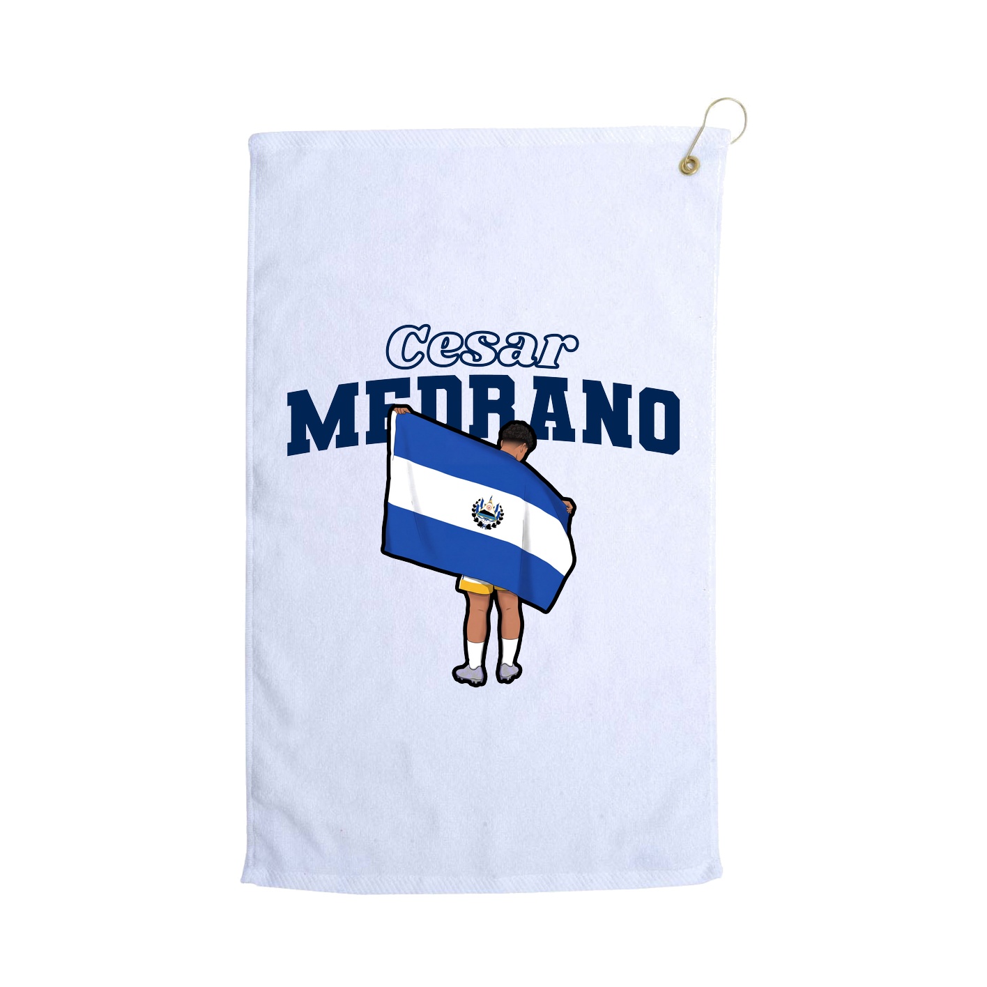 Golf Towel — Name Arch in White