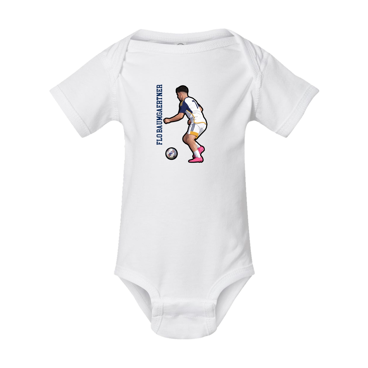 Baby Onesie — Name Vertical in White