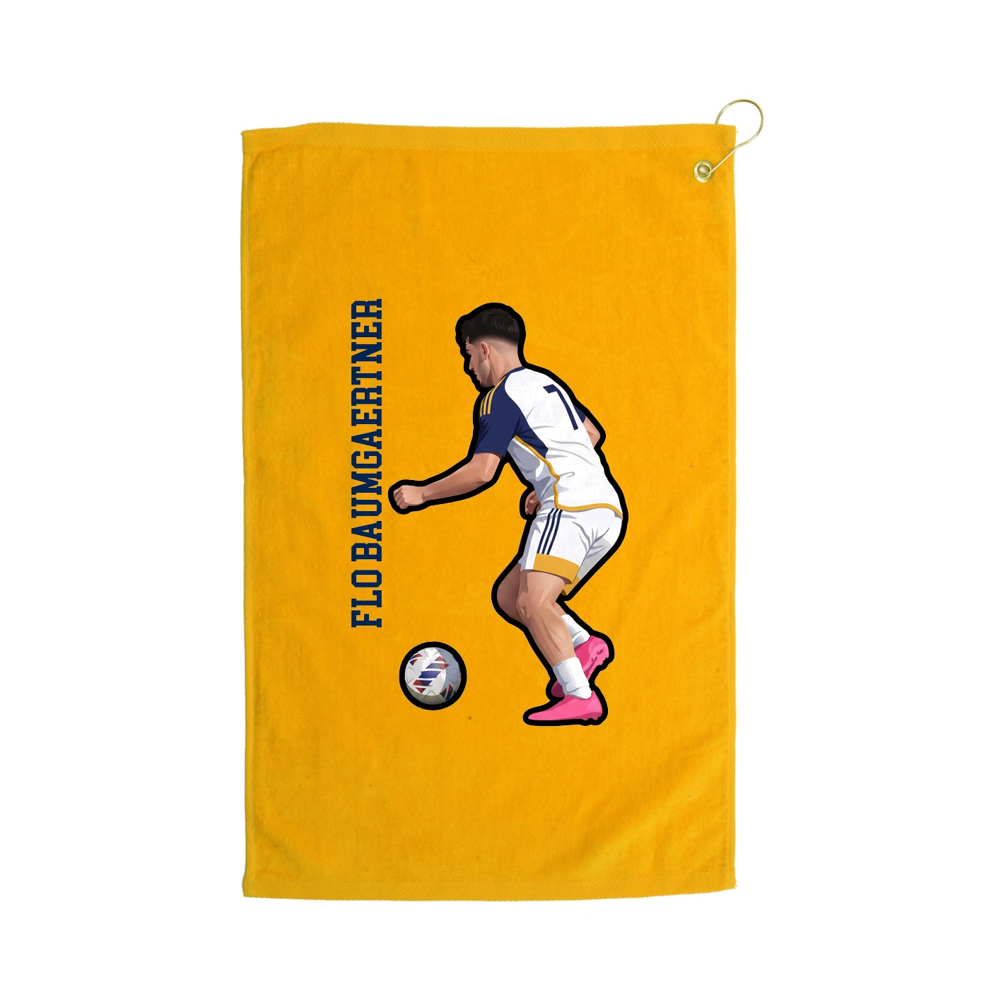 Golf Towel — Name Vertical in Gold