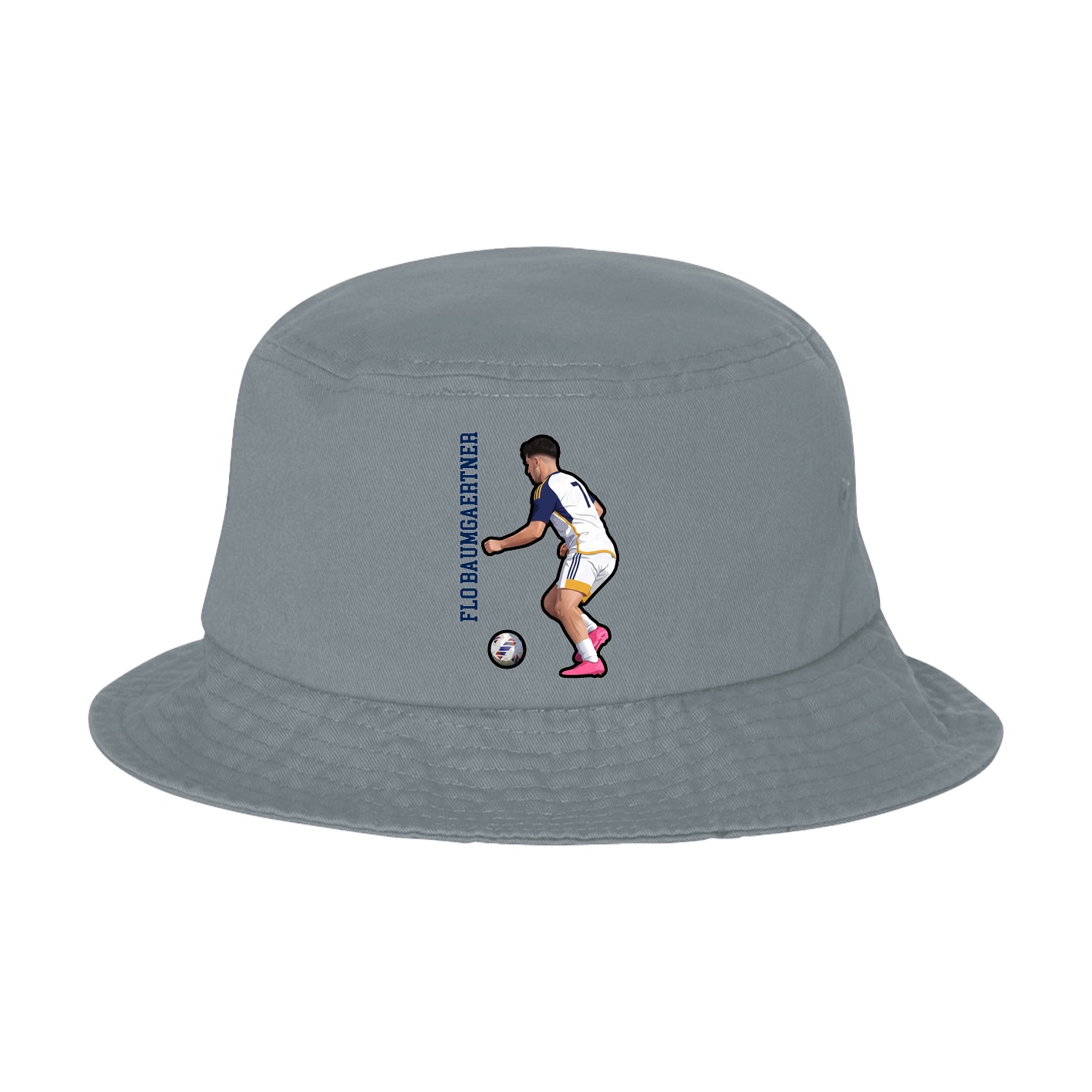 Bucket Cap — Name Vertical in Grey
