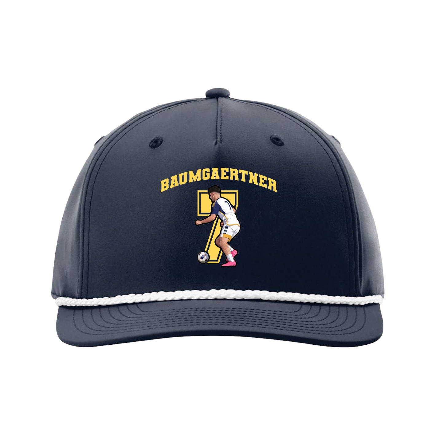 Five-Panel Classic Rope Cap — Number in Navy