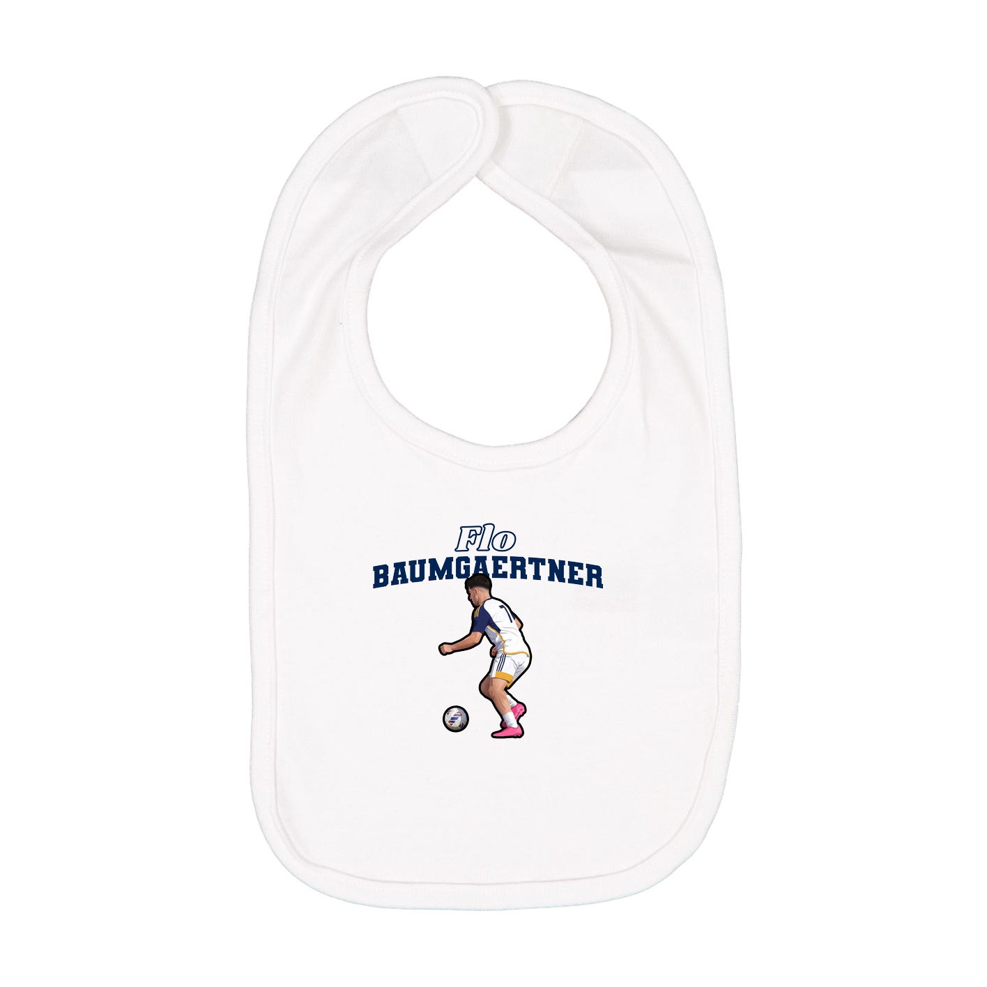 Infant Bib — Name Arch in White