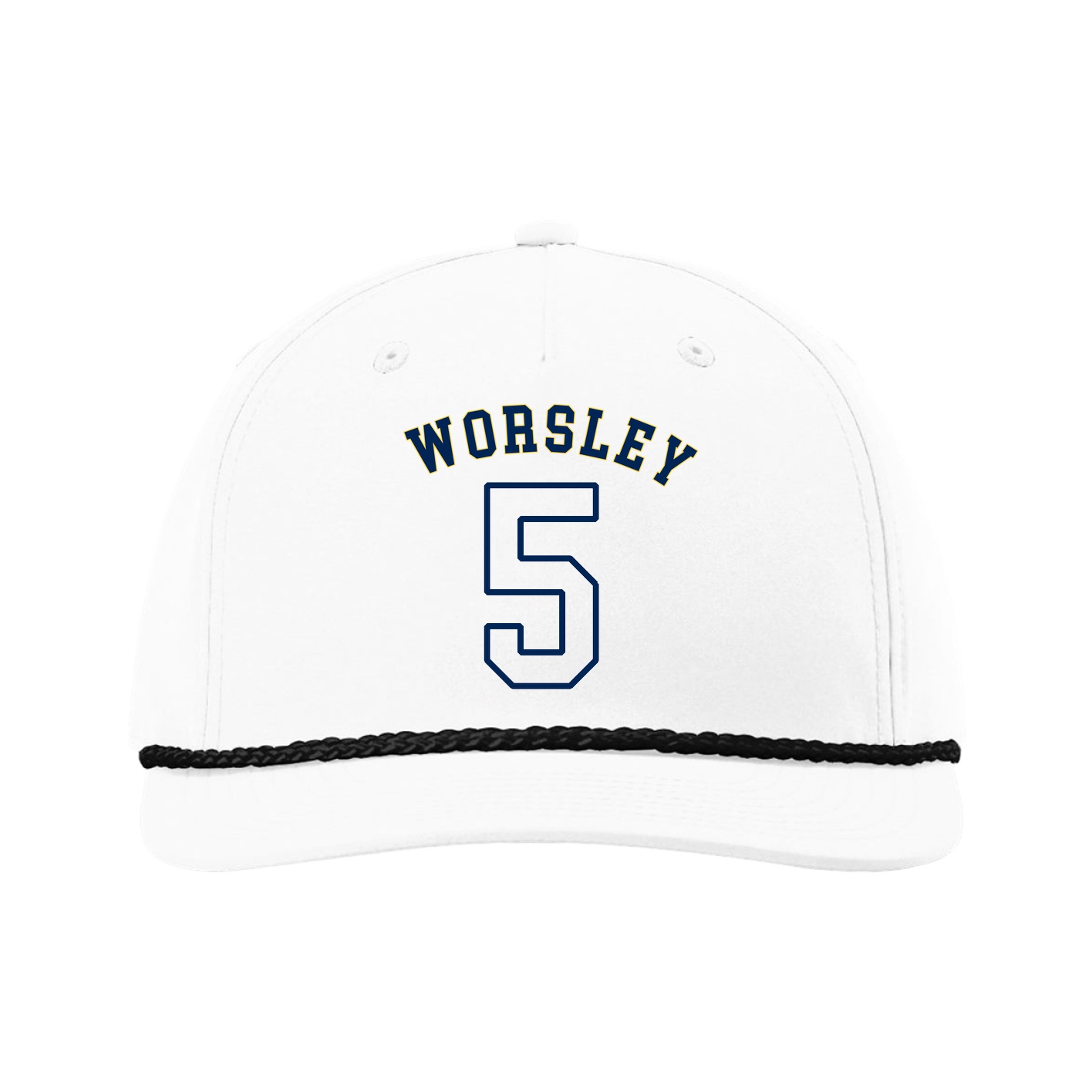 Five-Panel Classic Rope Cap — Shirsey Arch in White