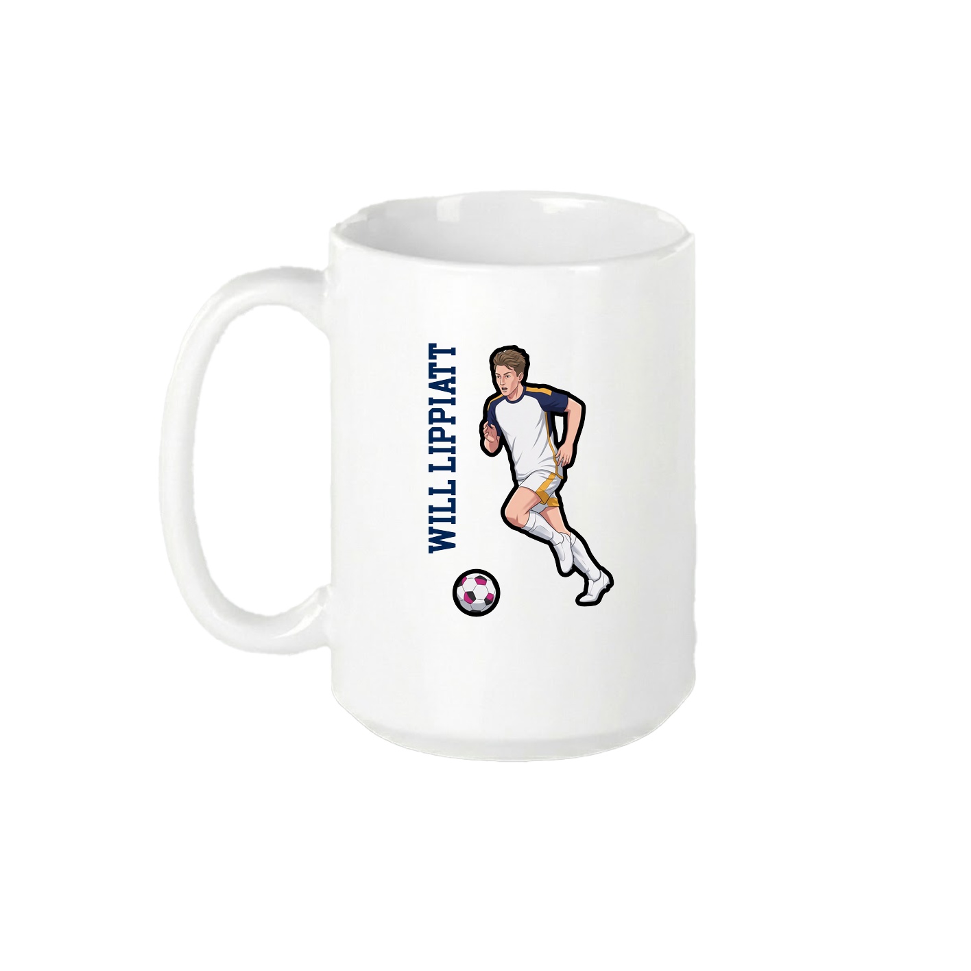 15oz Coffee Mug — Name Vertical in White