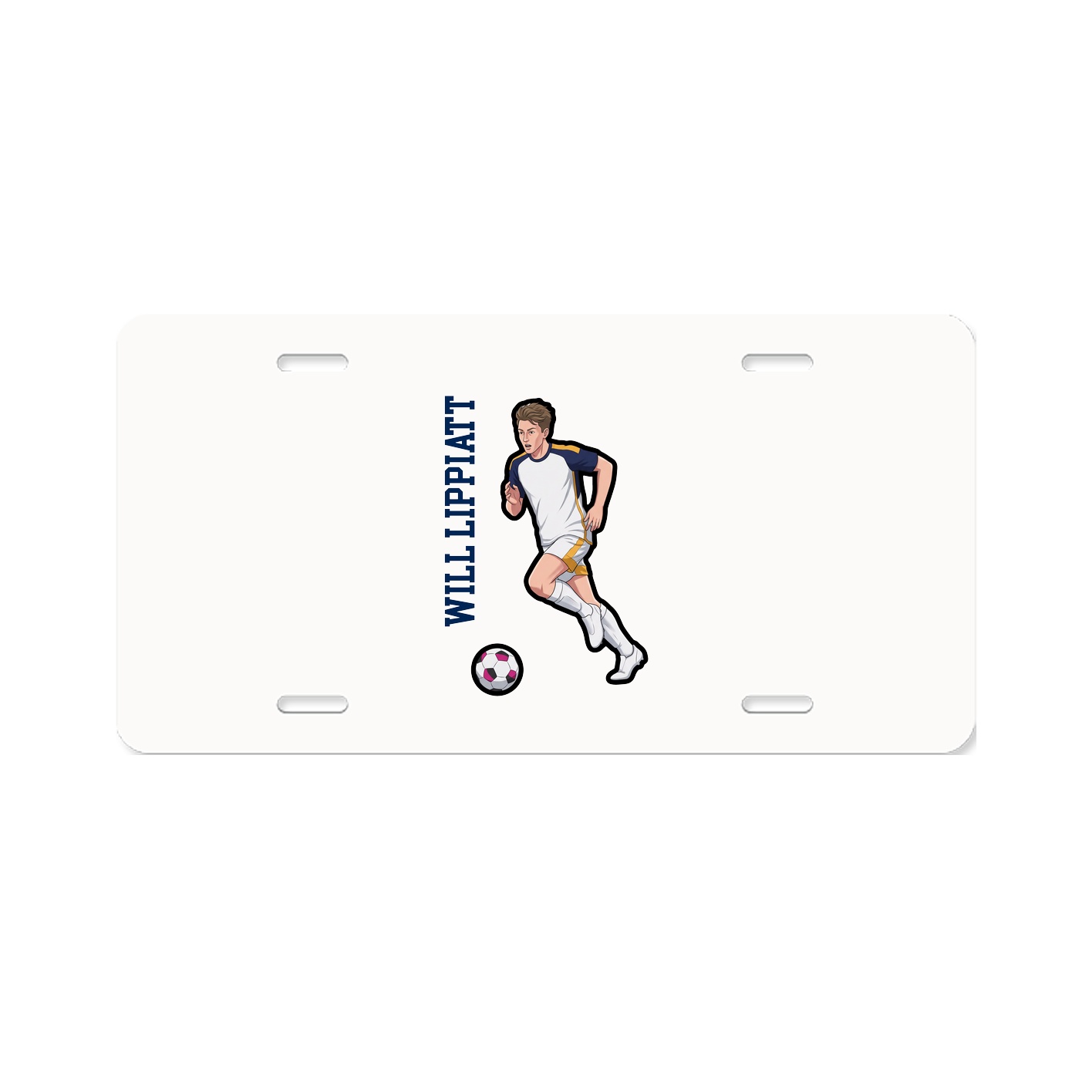 License Plate — Name Vertical in Classic