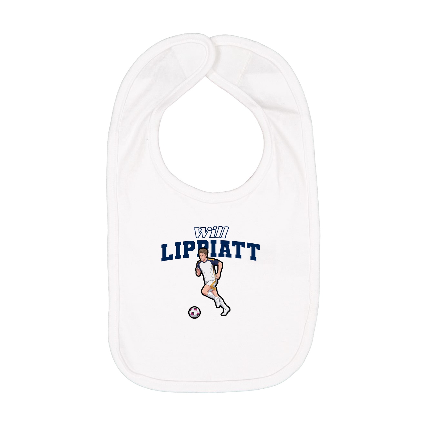 Infant Bib — Name Arch in White