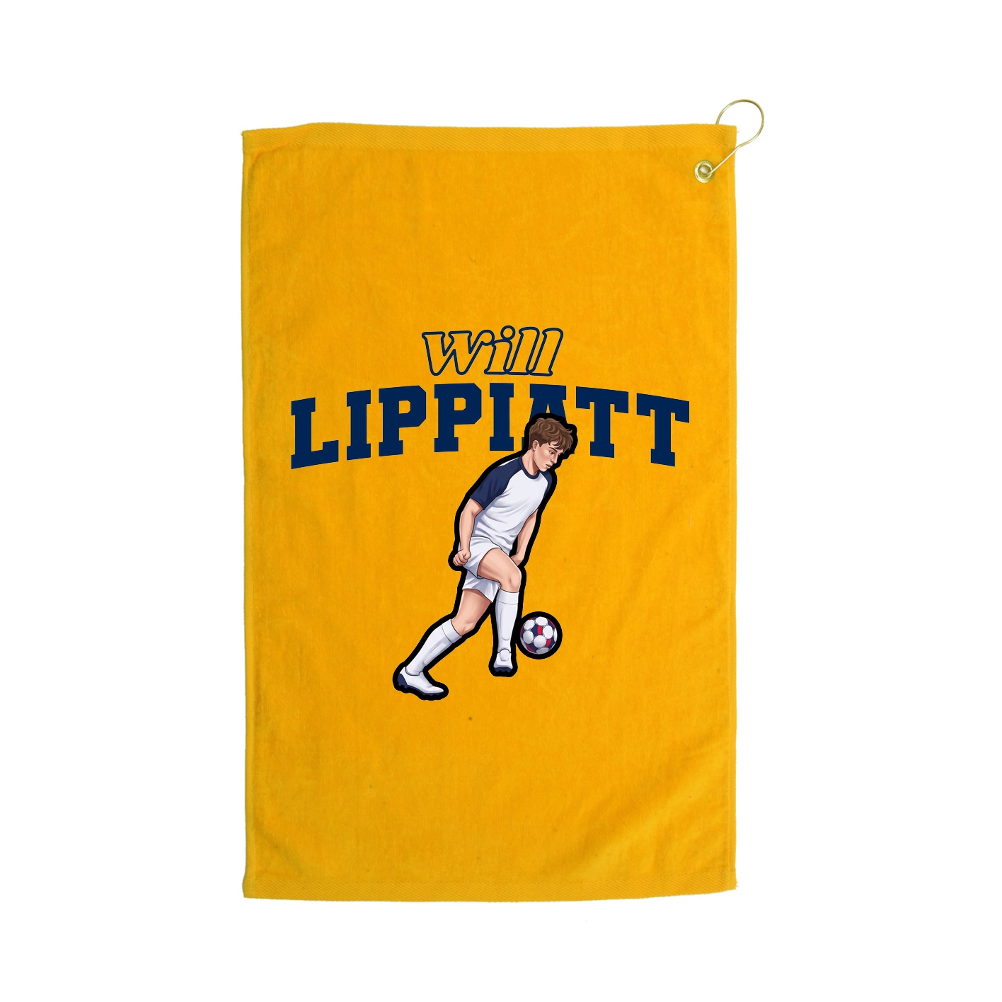 Golf Towel — Name Arch in Gold