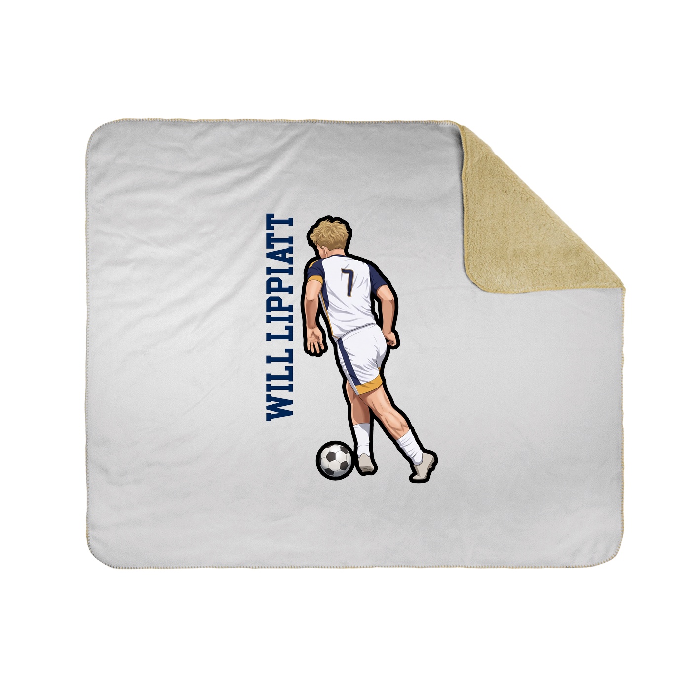 Throw Blanket — Name Vertical in White