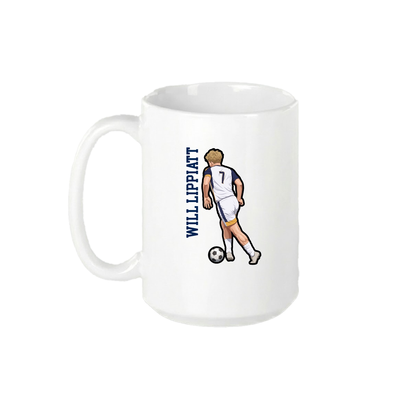 15oz Coffee Mug — Name Vertical in White