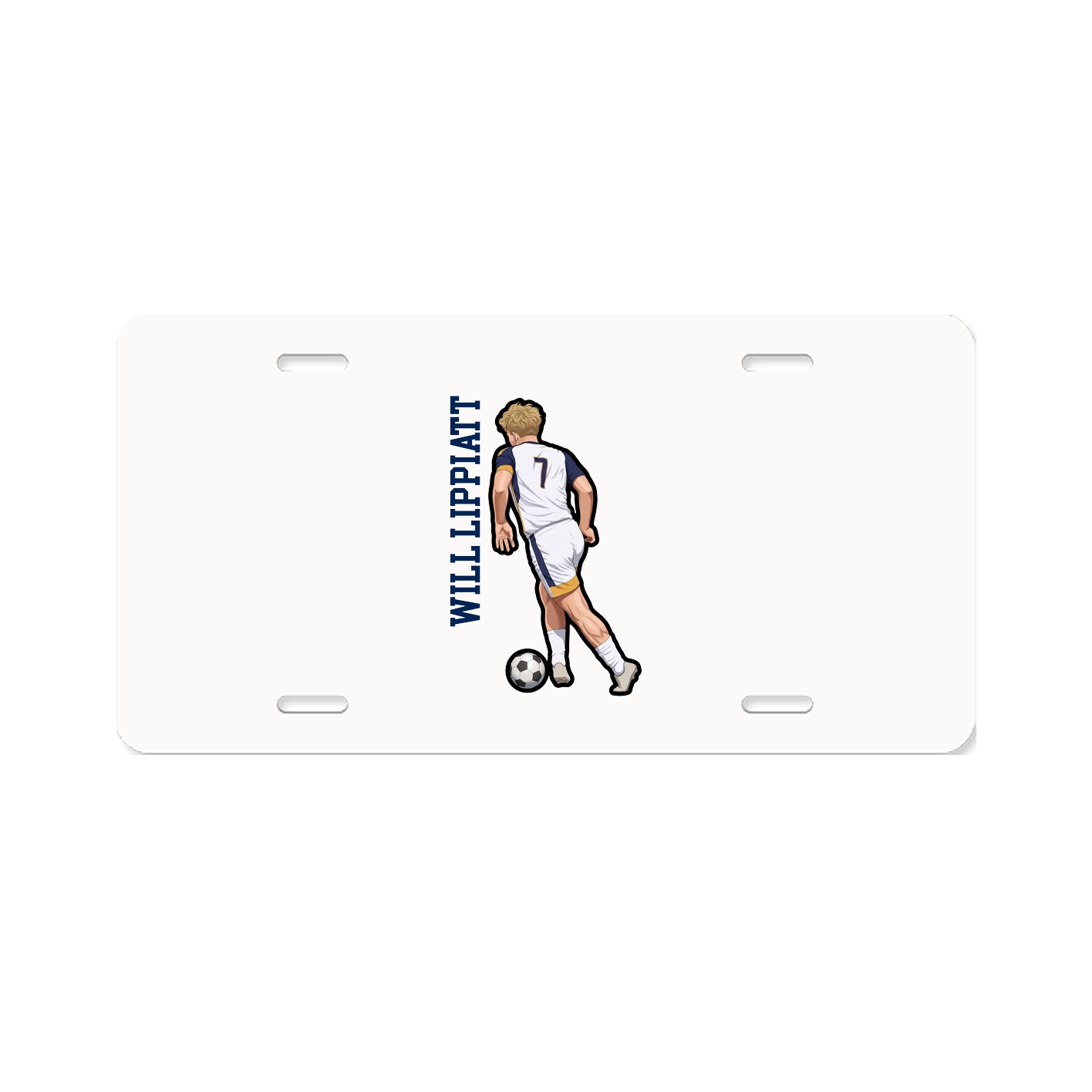 License Plate — Name Vertical in Classic