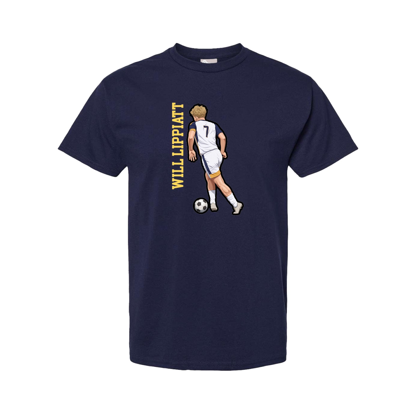 Youth Tee — Name Vertical in Navy
