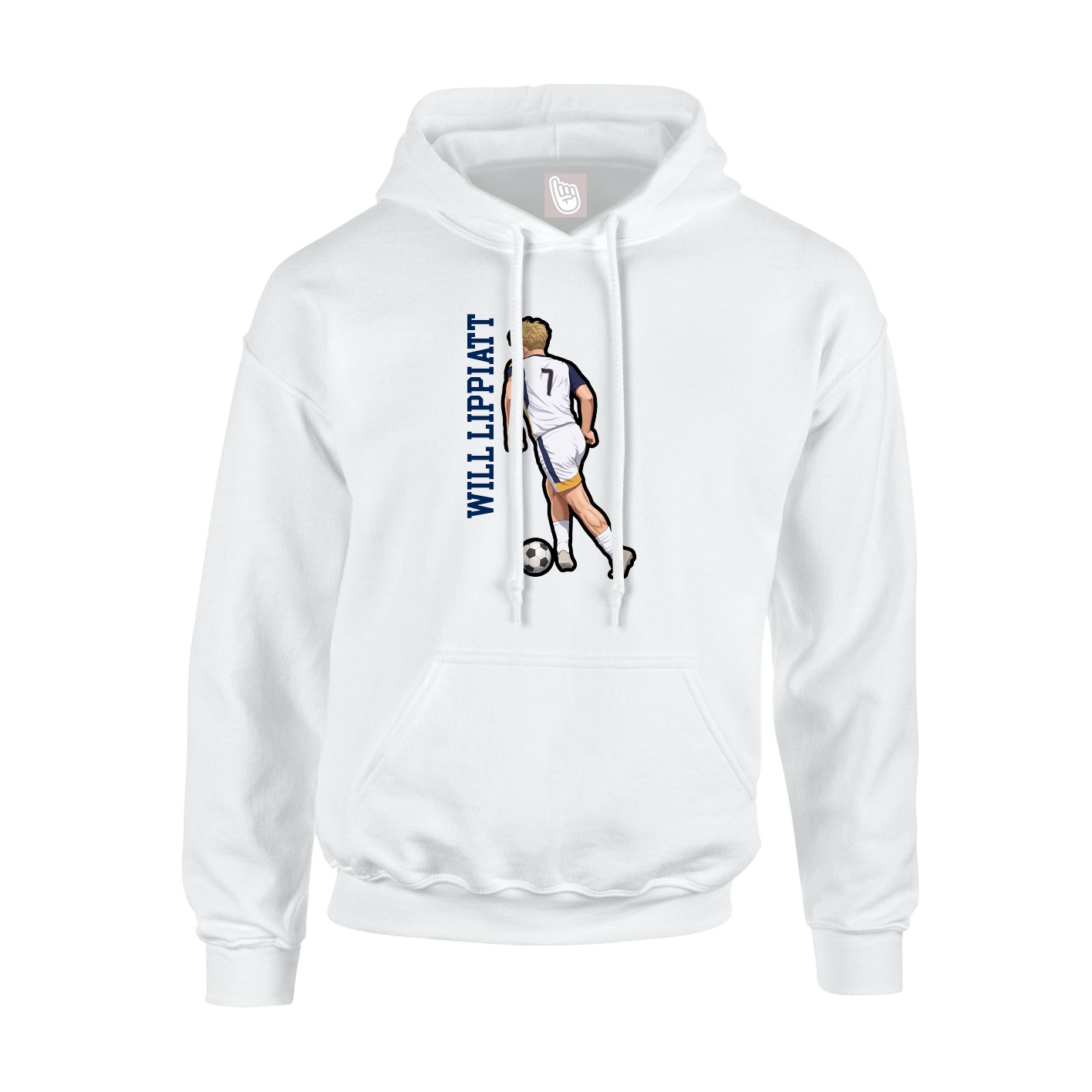 Youth Hoodie — Name Vertical in White