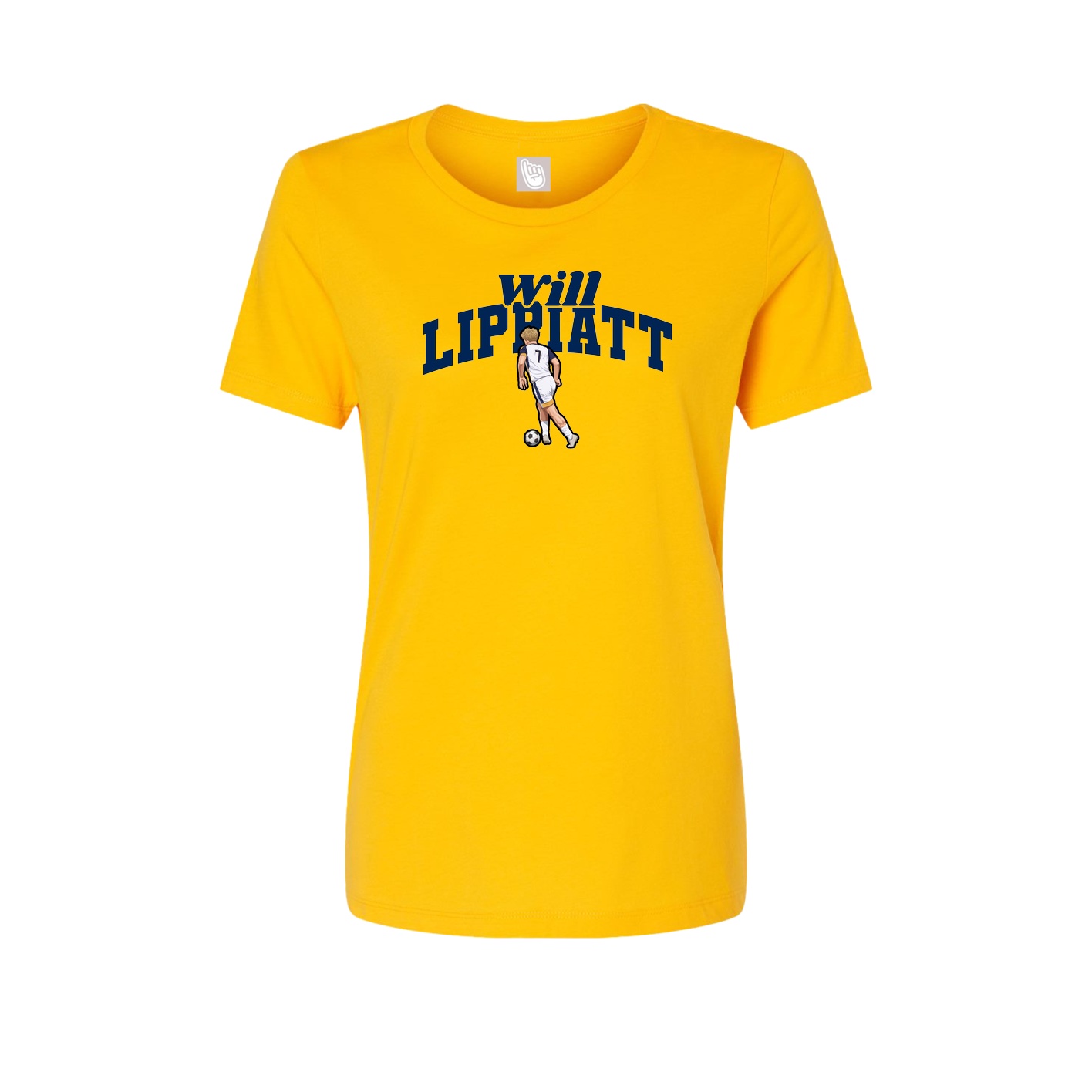 Fitted Women's Tee — Signature Arch in Gold