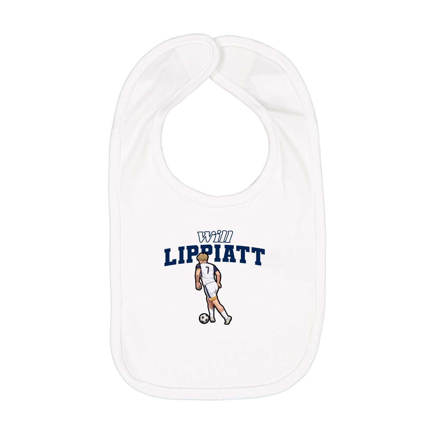 Infant Bib — Name Arch in White