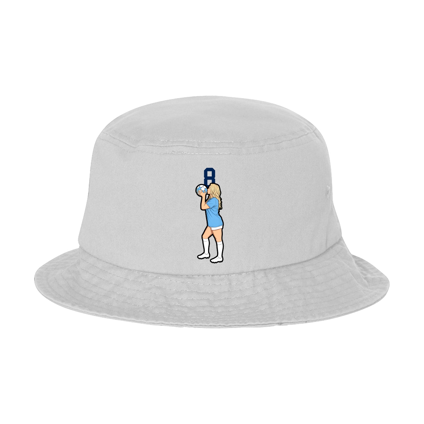Bucket Cap — Number Top in White