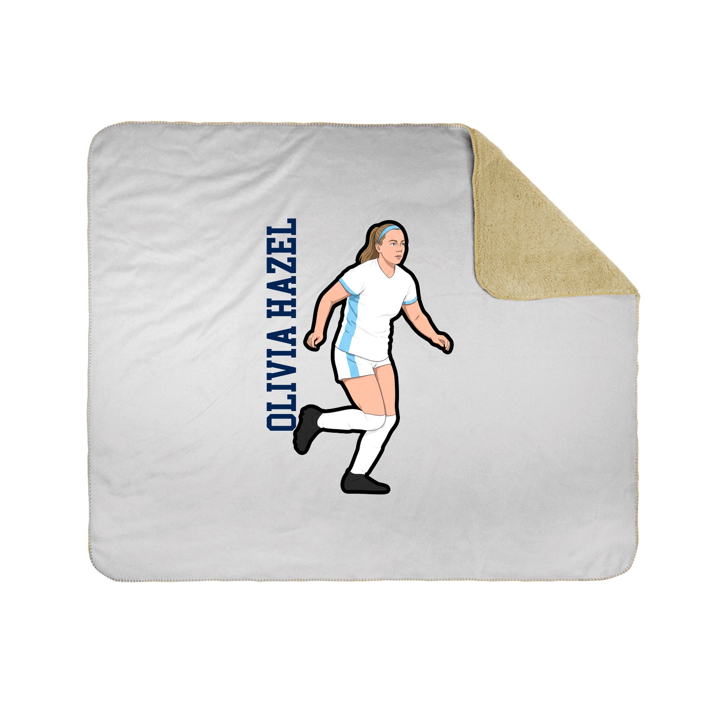 Throw Blanket — Name Vertical in White