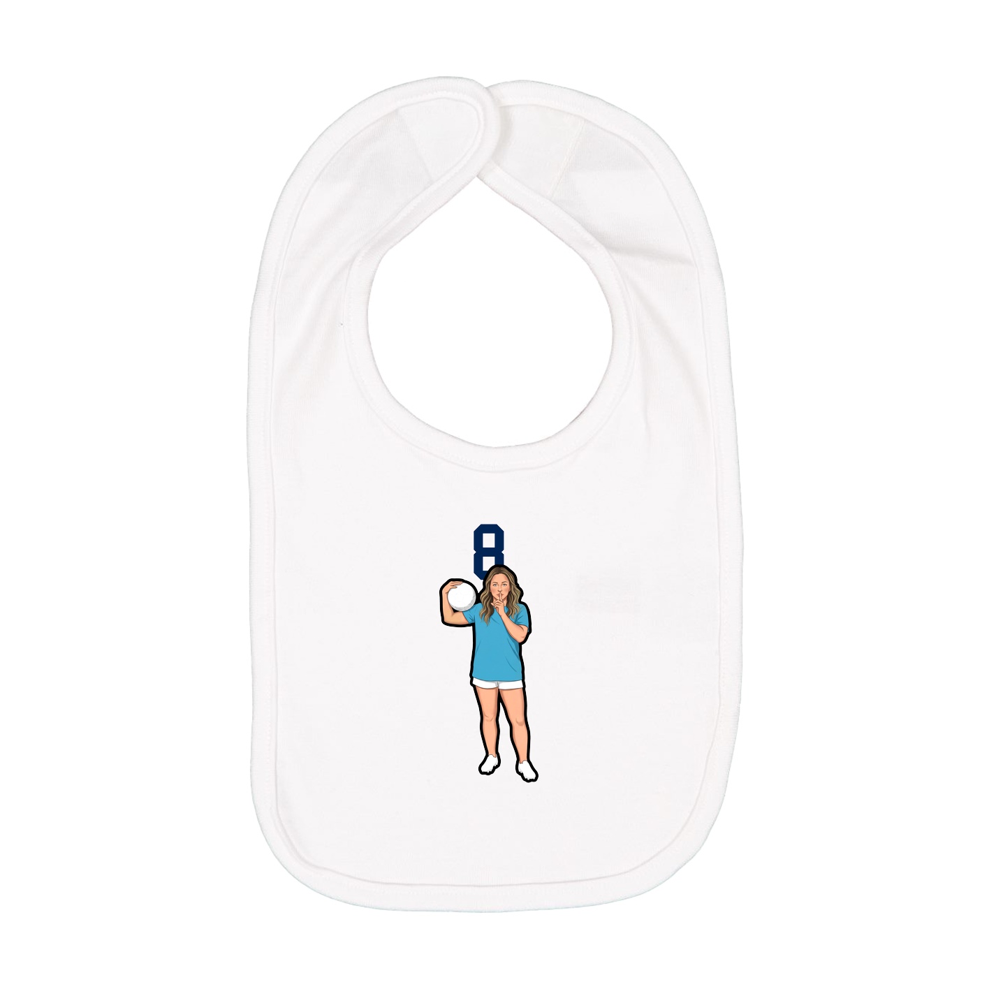 Infant Bib — Number Top in White