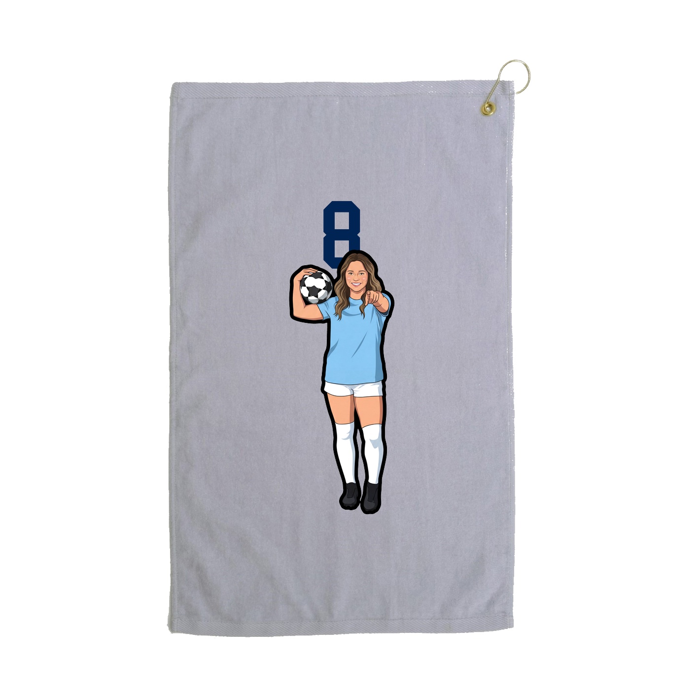 Golf Towel — Number Top in Grey