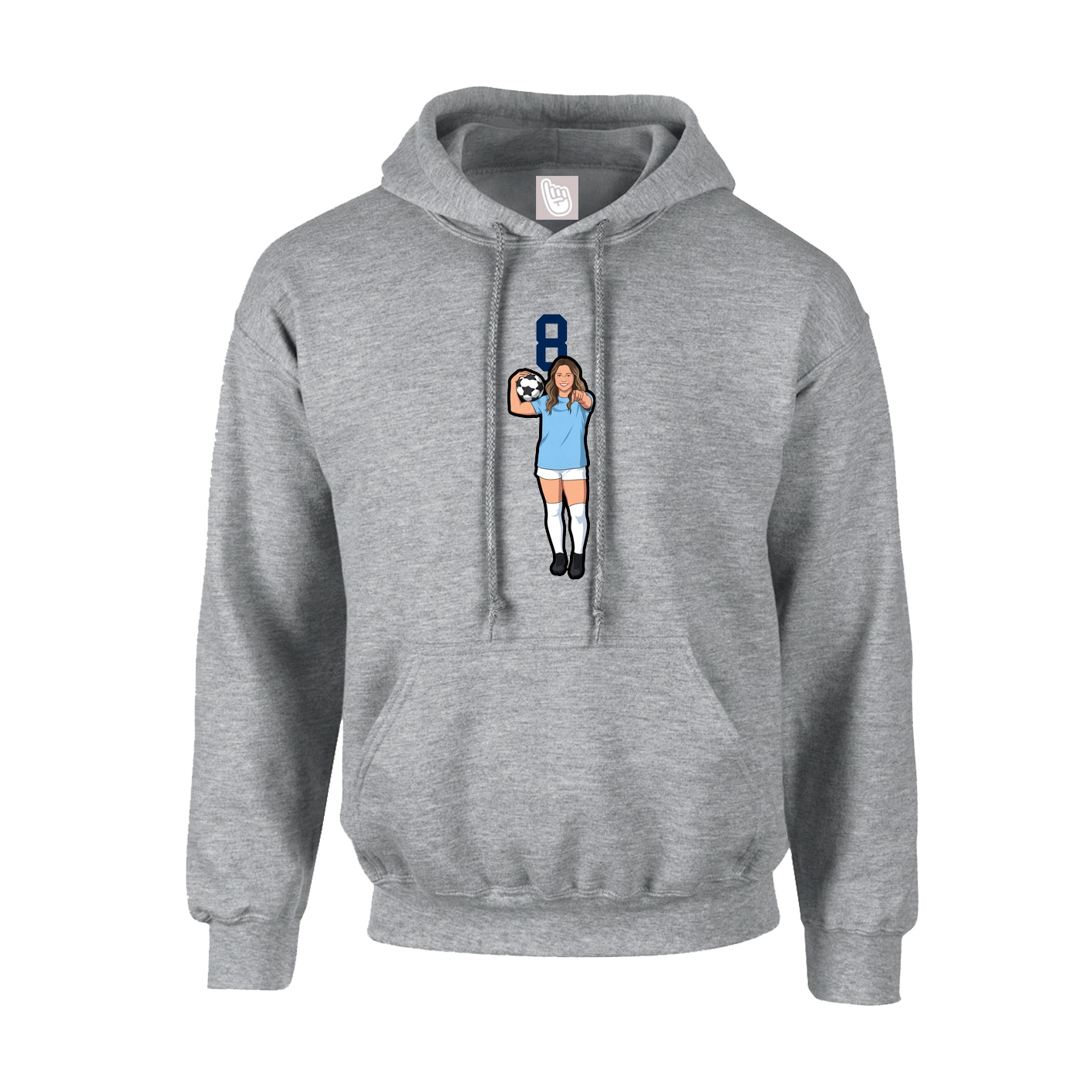 Hoodie — Number Top in Grey