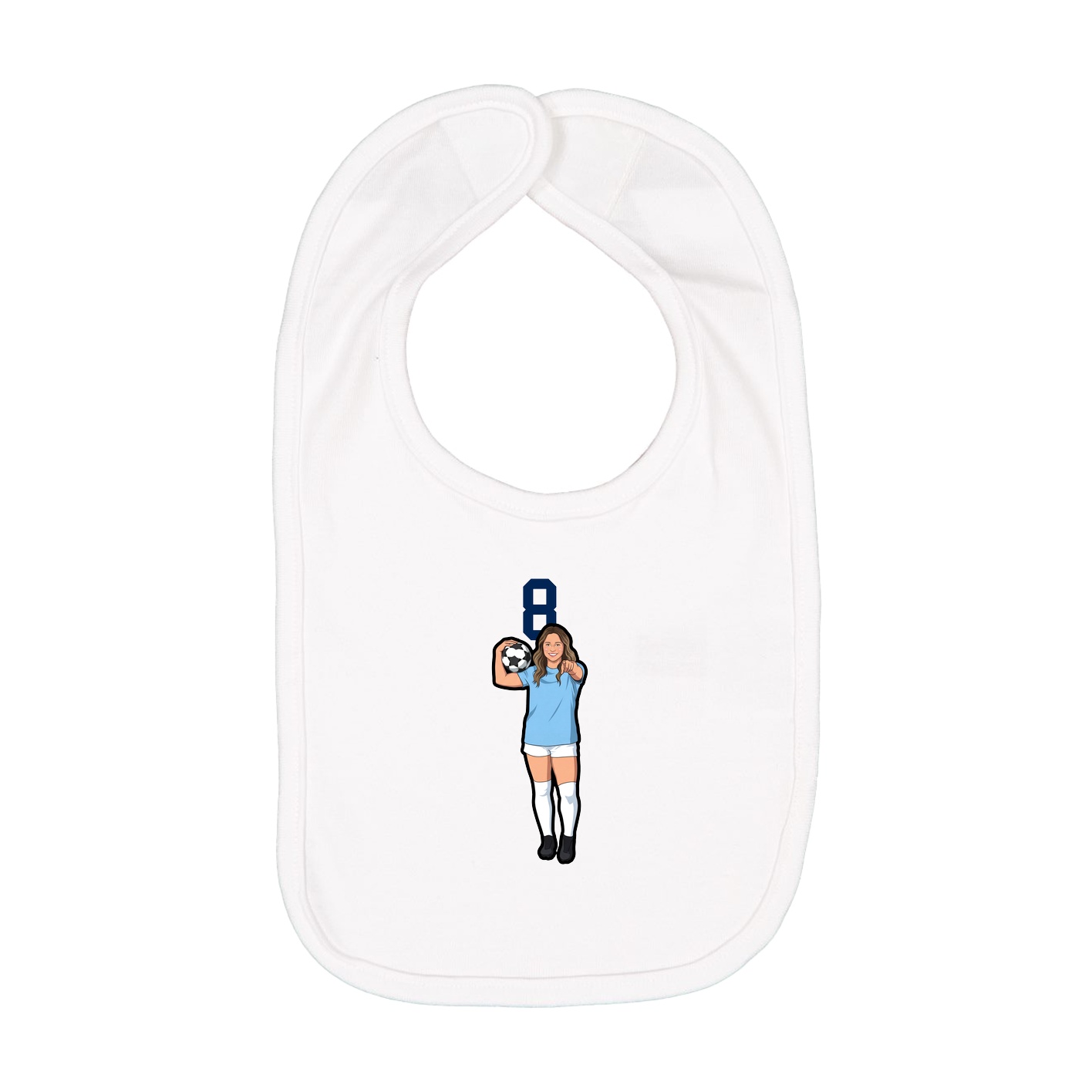 Infant Bib — Number Top in White