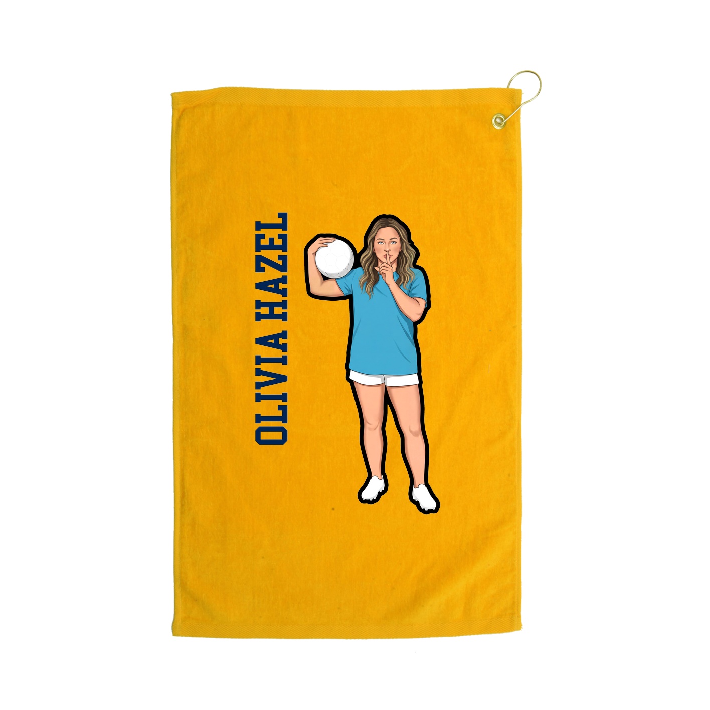 Golf Towel — Name Vertical in Gold