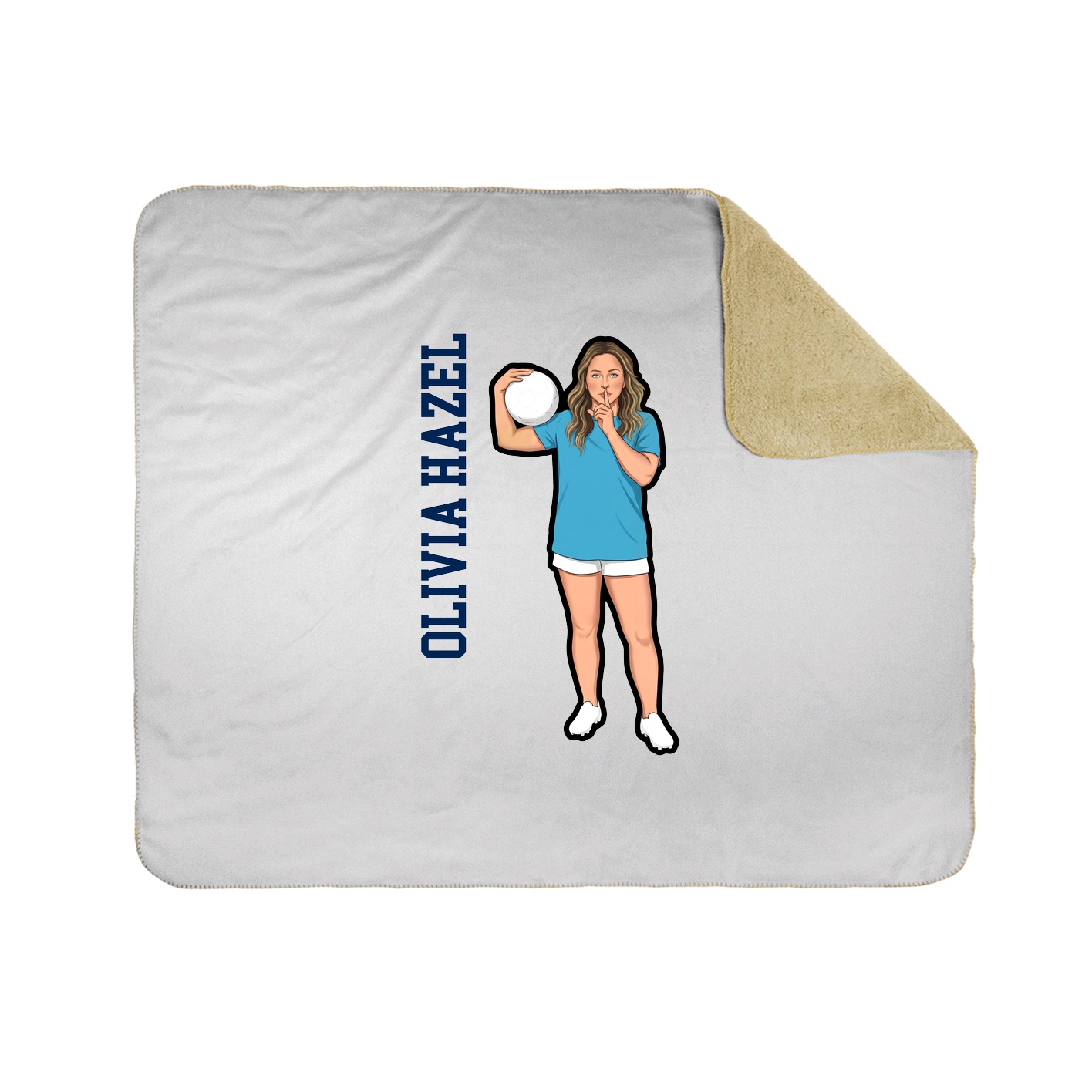 Throw Blanket — Name Vertical in White