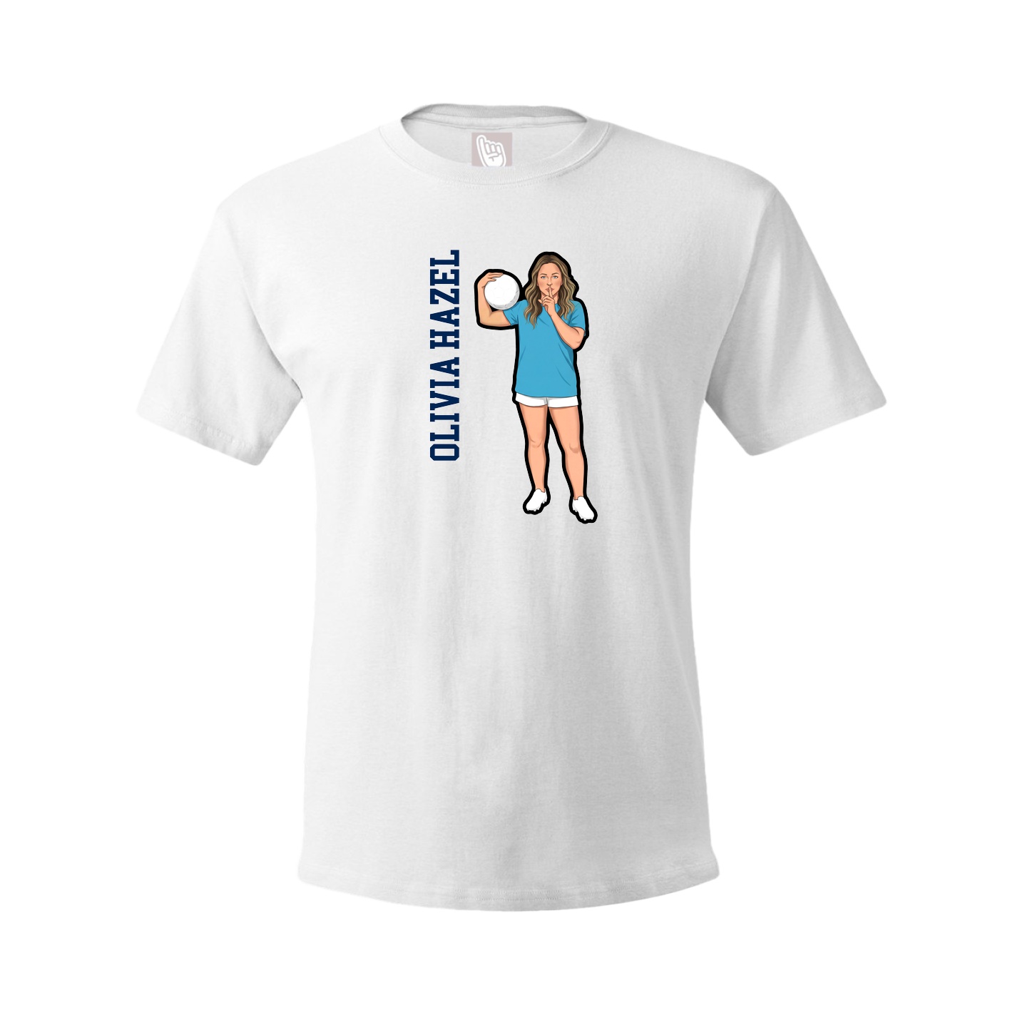 Tee — Name Vertical in White