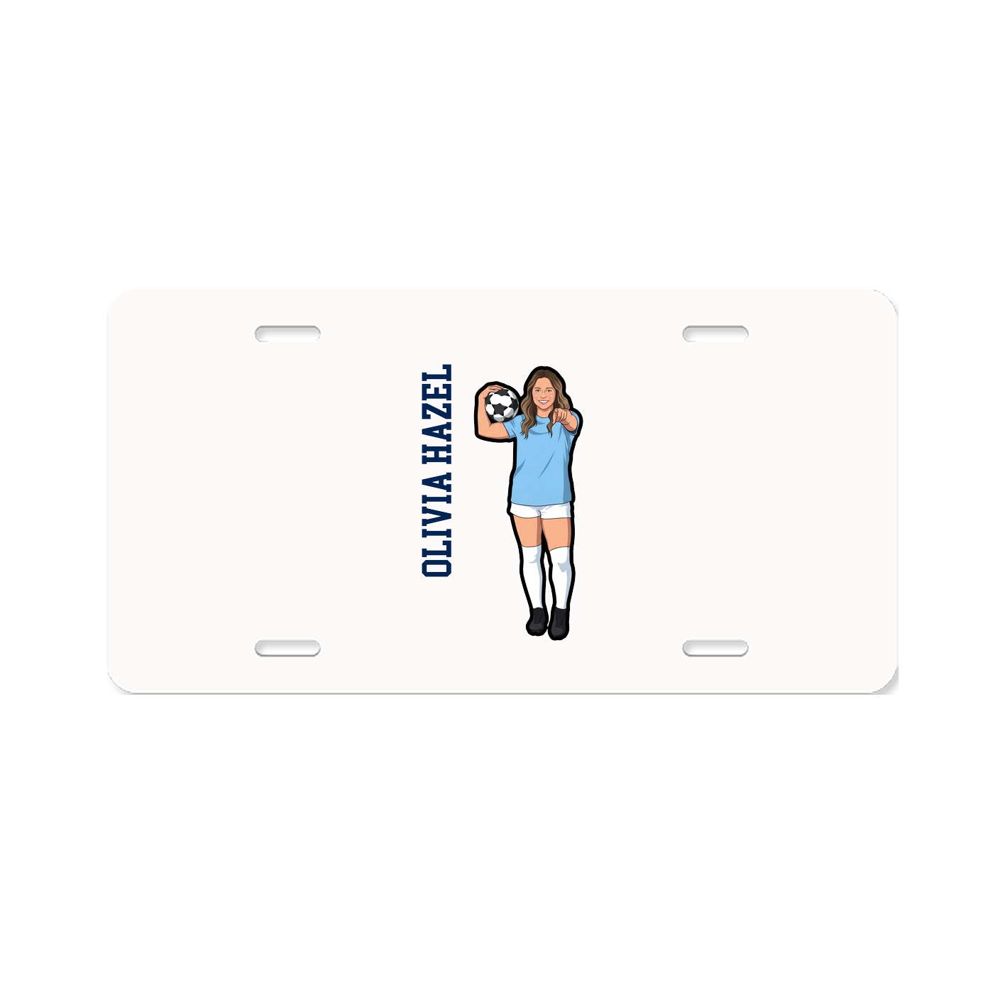 License Plate — Name Vertical in Classic