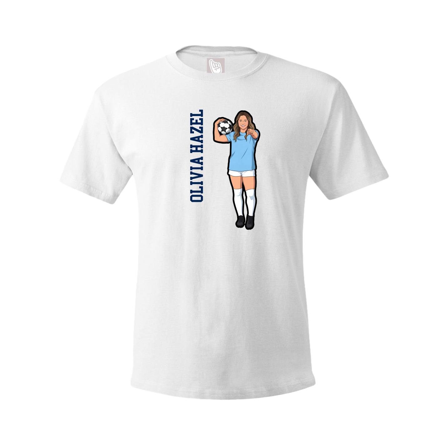 Youth Tee — Name Vertical in White
