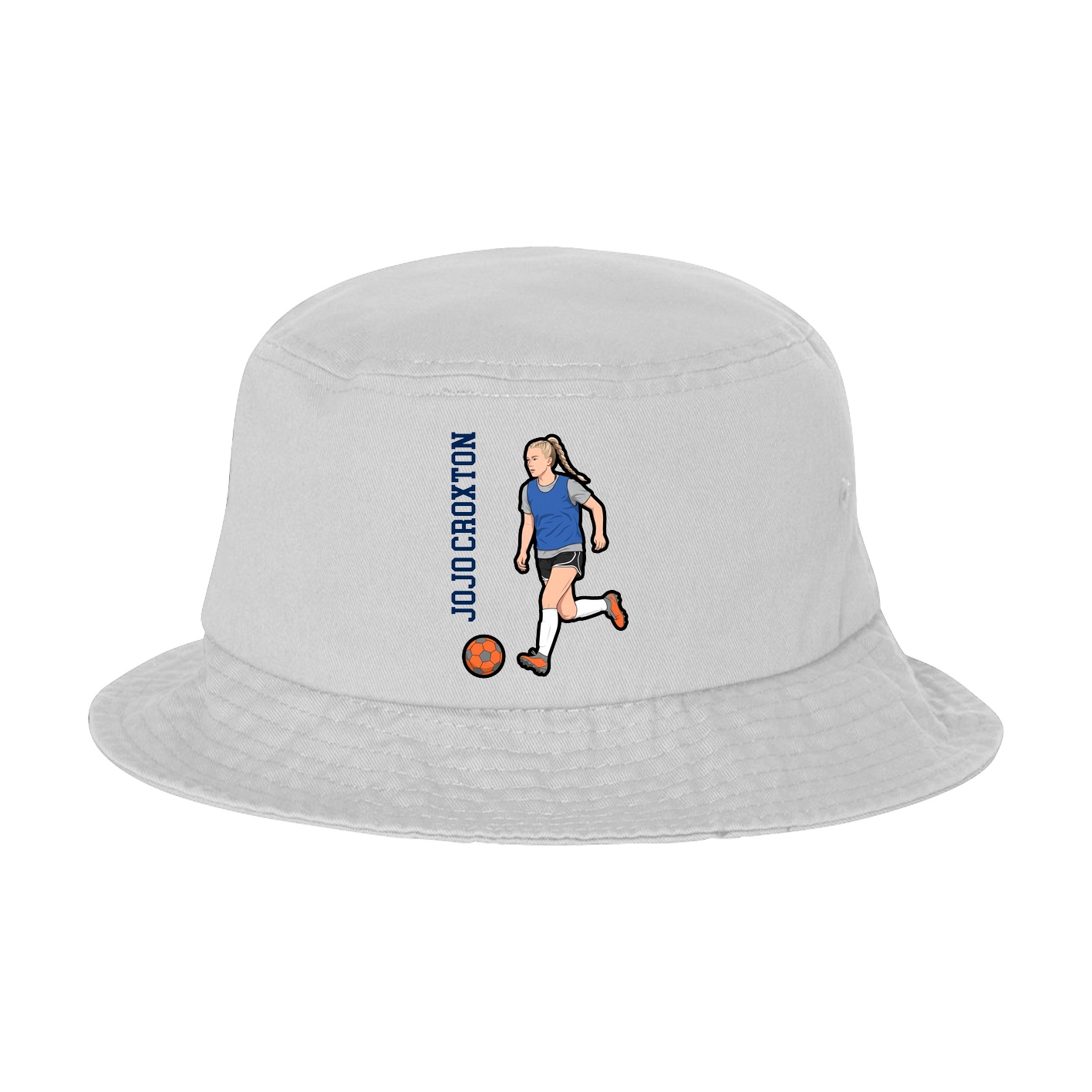 Bucket Cap — Name Vertical in White