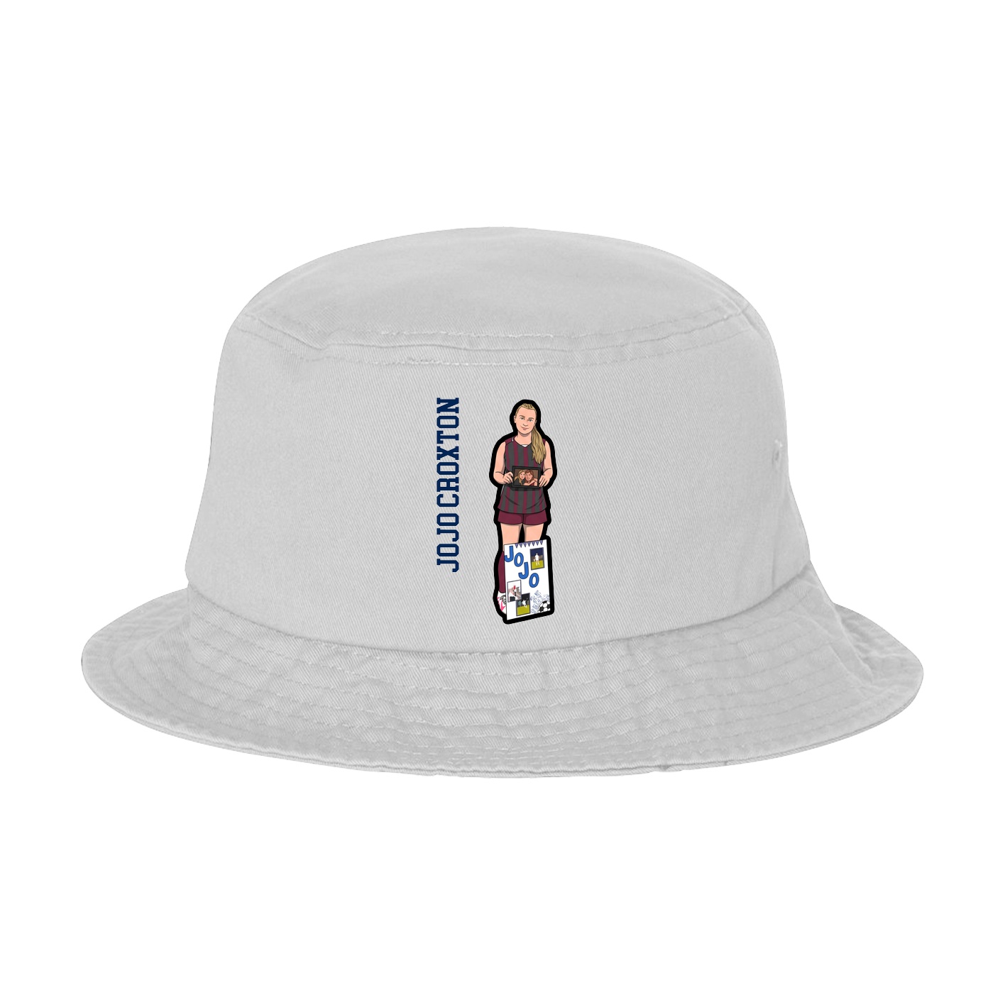Bucket Cap — Name Vertical in White