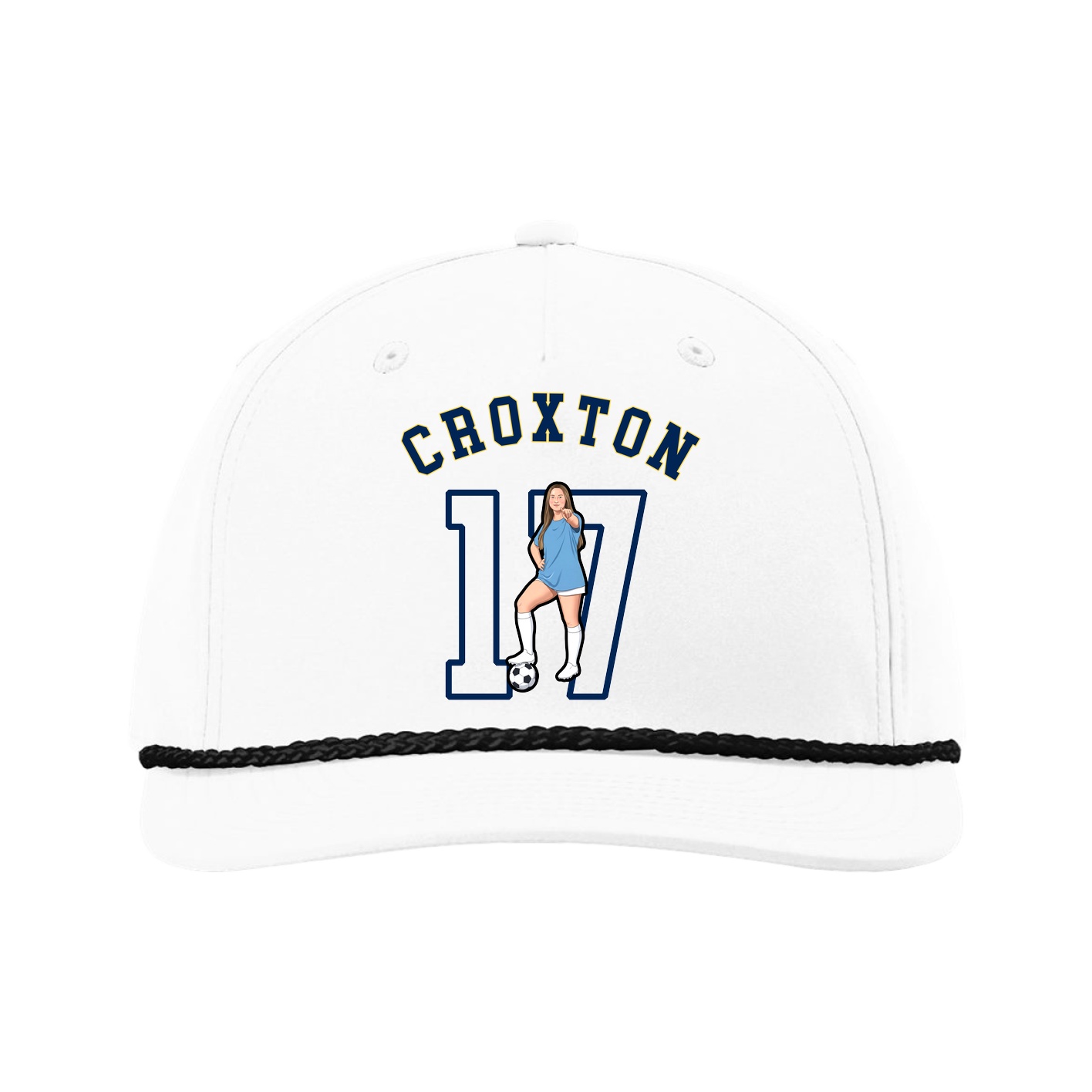 Five-Panel Classic Rope Cap — Shirsey Arch in White
