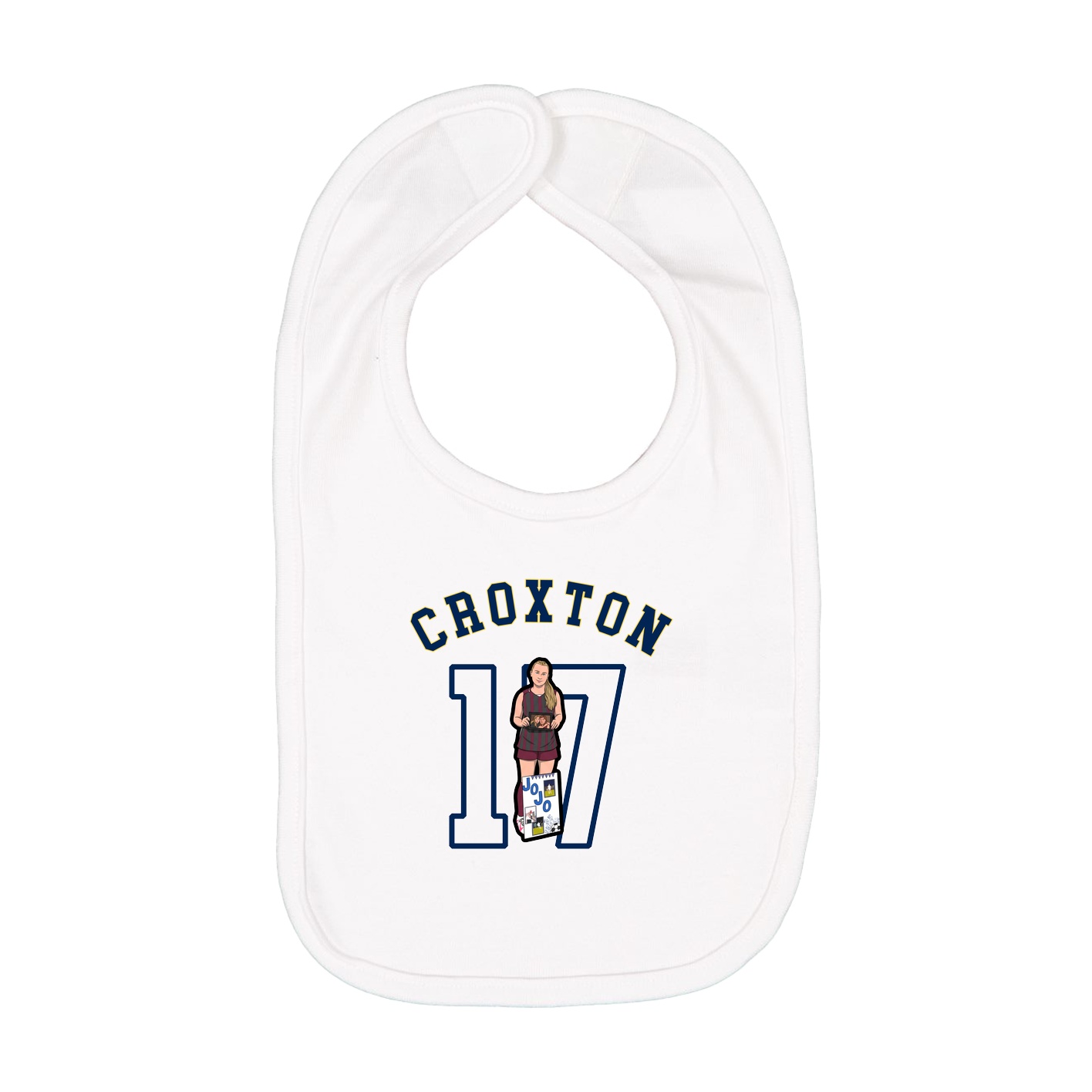 Infant Bib — Shirsey Arch in White