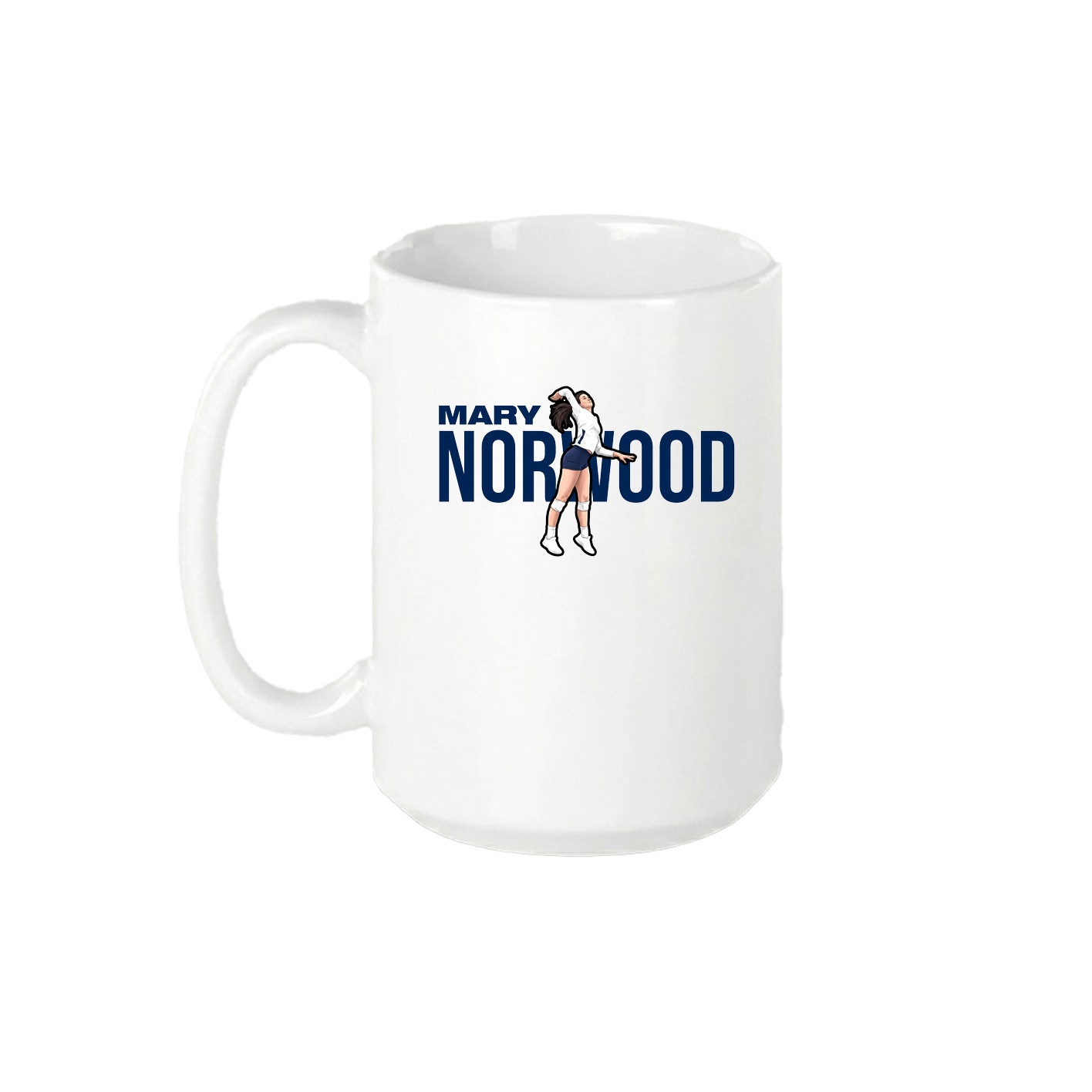 15oz Coffee Mug — Player Name in White