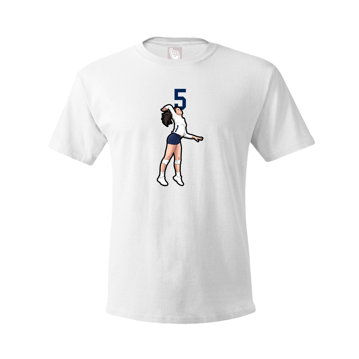 Youth Tee — Number Top in White
