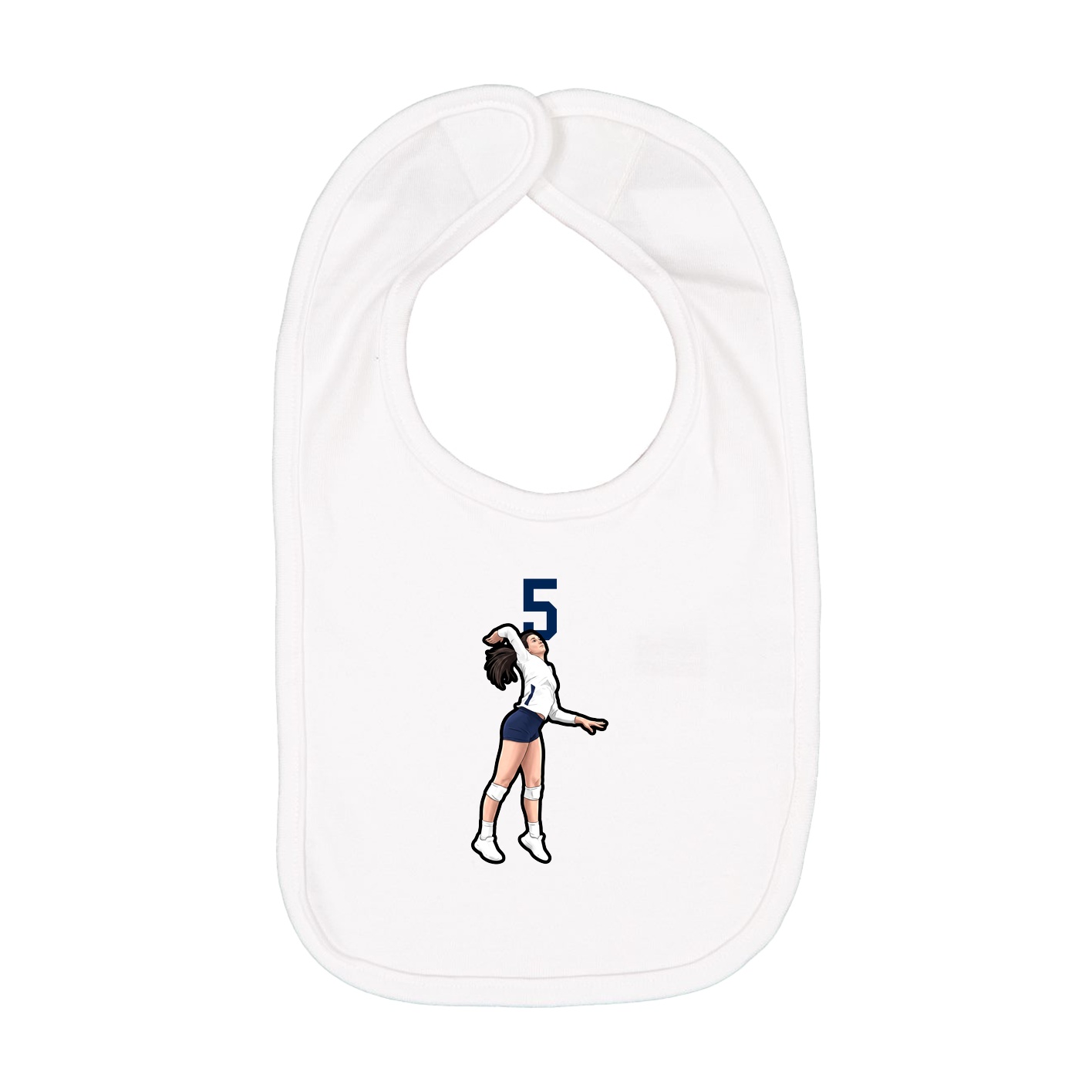 Infant Bib — Number Top in White
