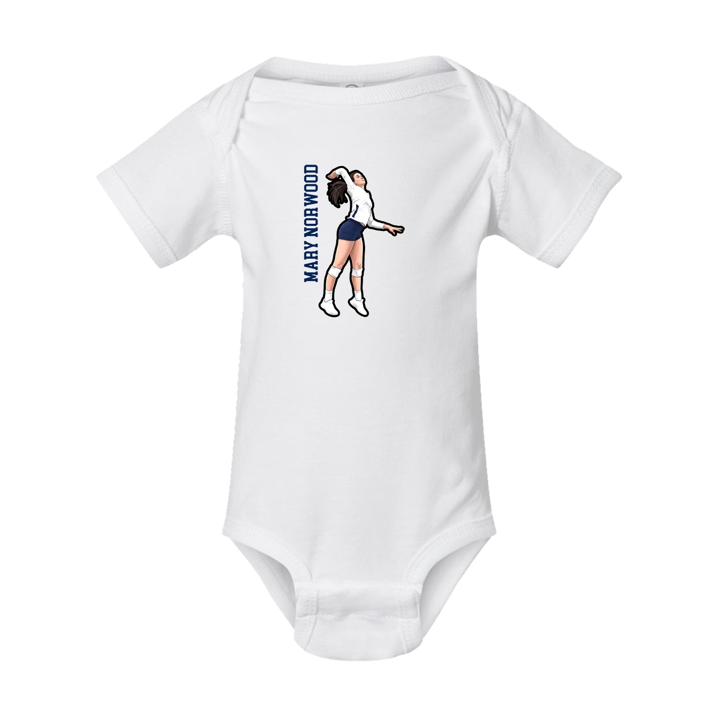Baby Onesie — Name Vertical in White