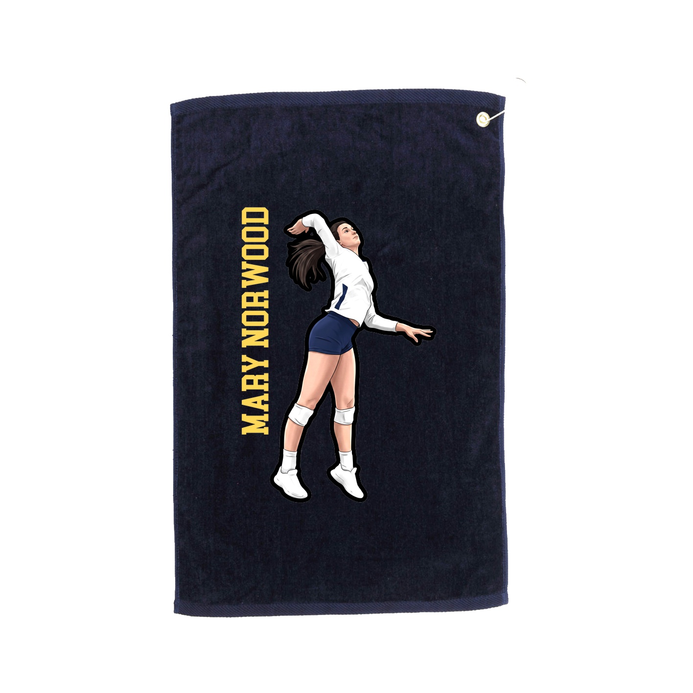 Golf Towel — Name Vertical in Navy