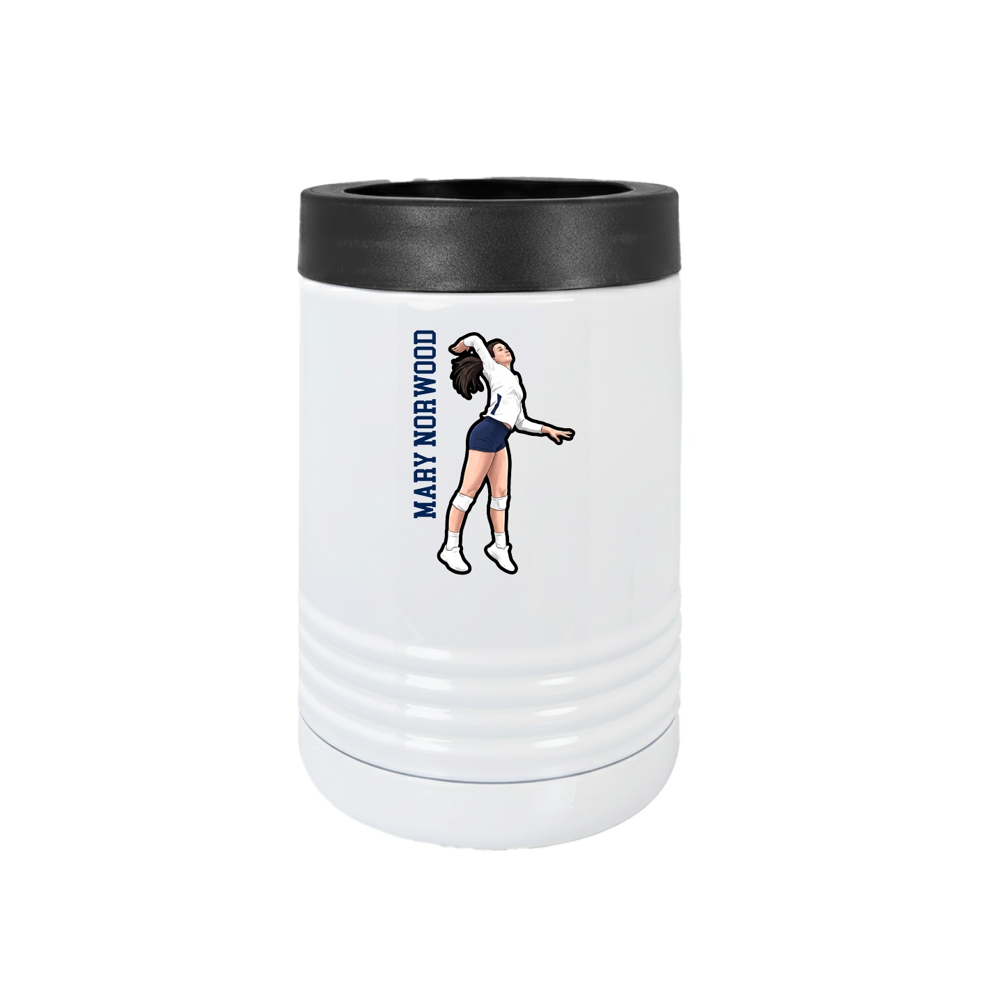 Beverage Holder — Name Vertical in White