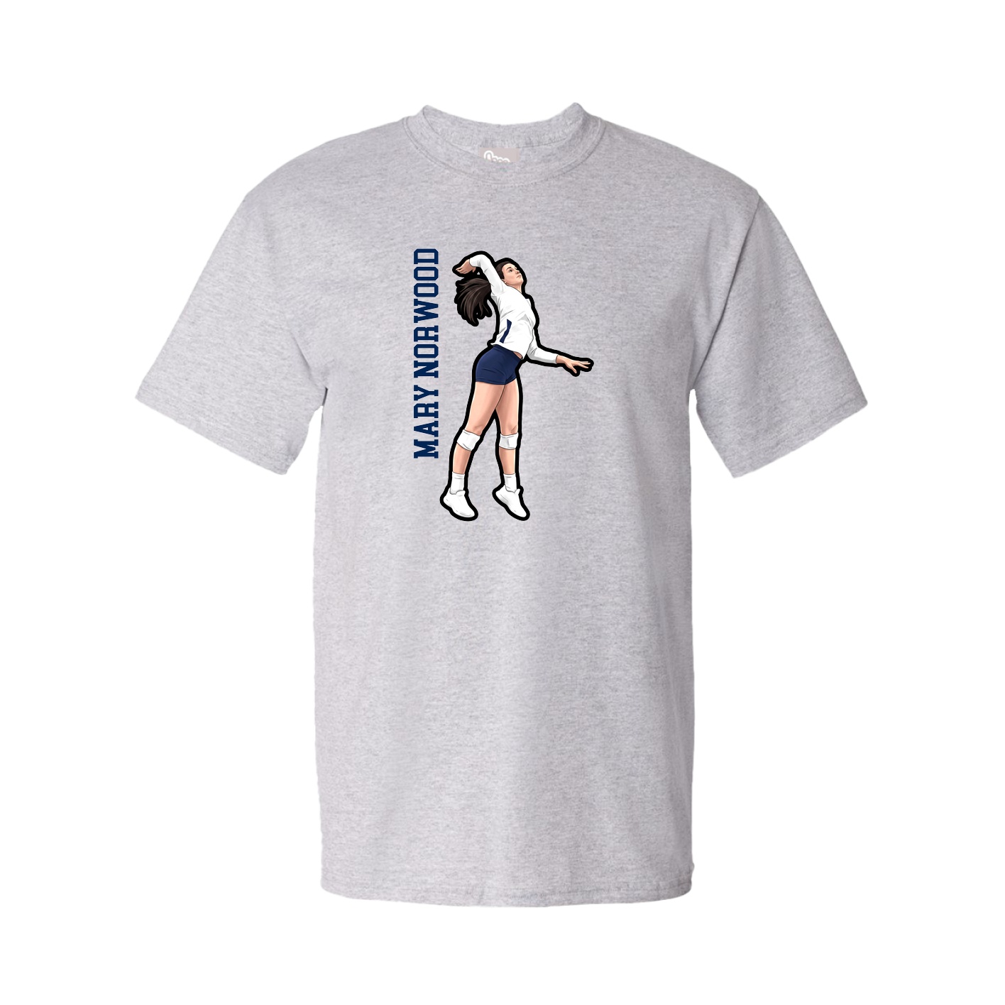 Tee — Name Vertical in Grey