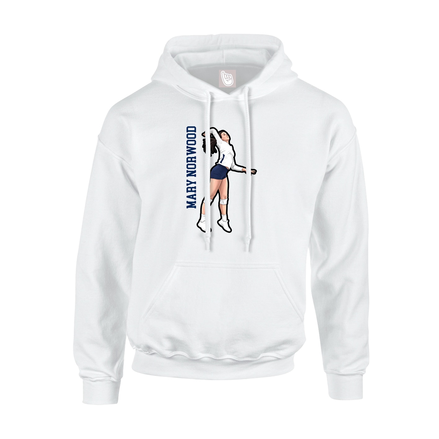 Youth Hoodie — Name Vertical in White