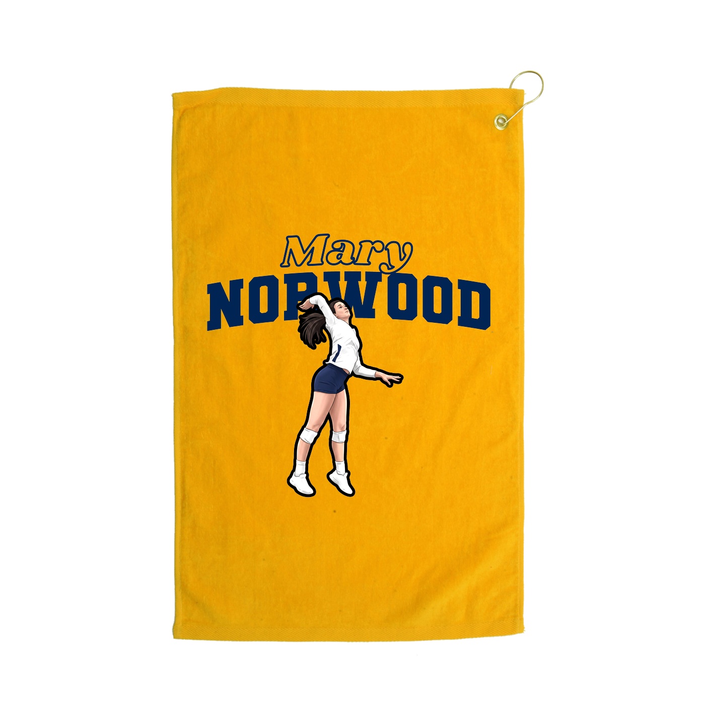 Golf Towel — Name Arch in Gold