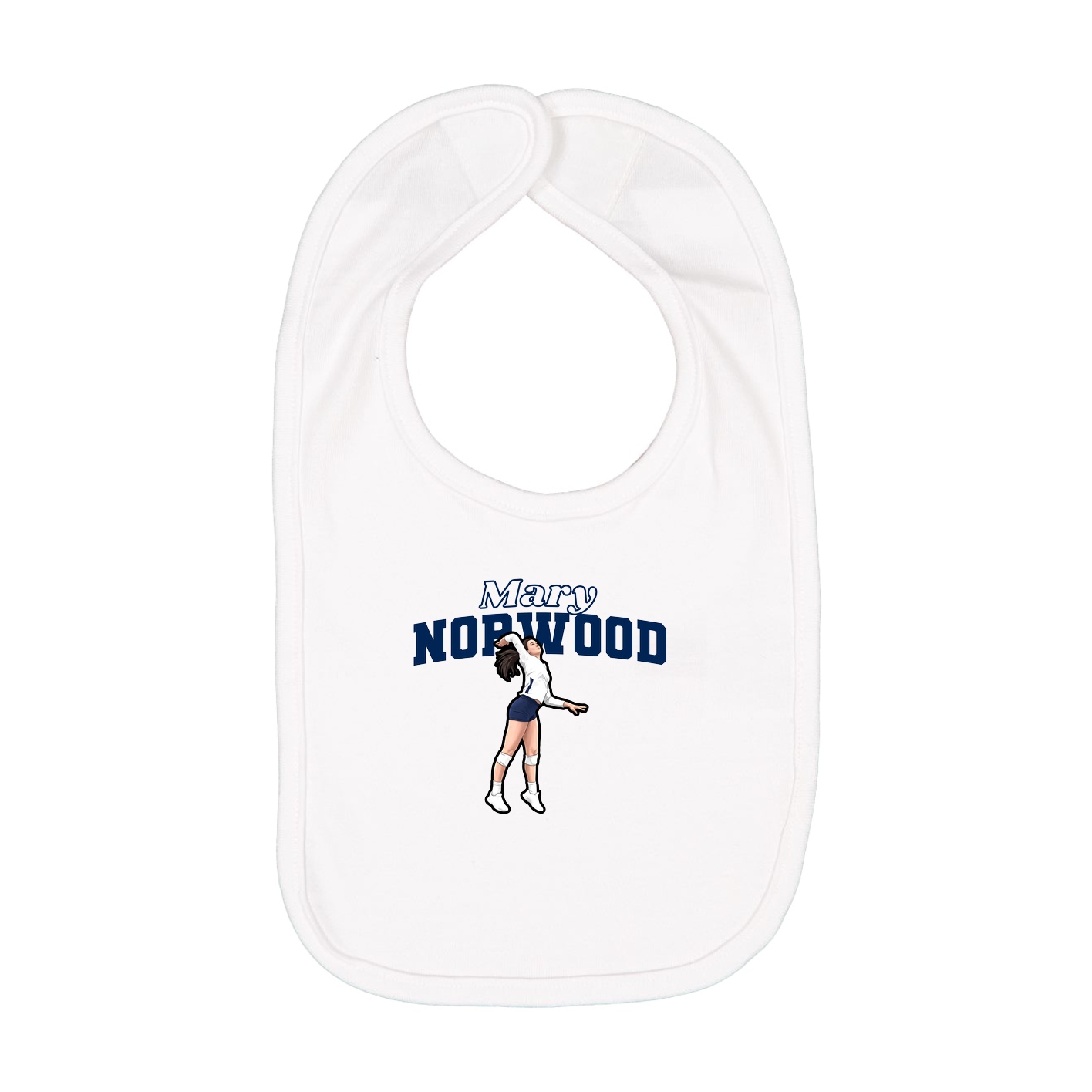 Infant Bib — Name Arch in White