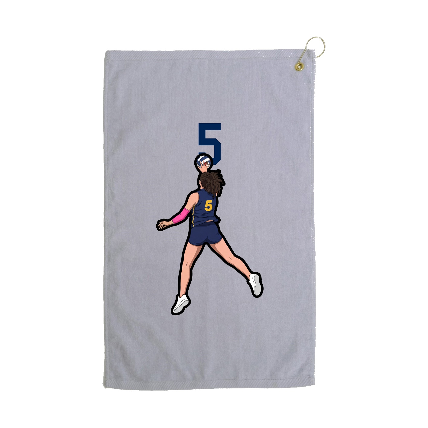 Golf Towel — Number Top in Grey