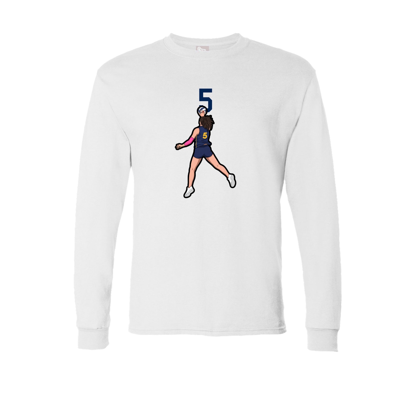 Long Sleeve Tee — Number Top in White