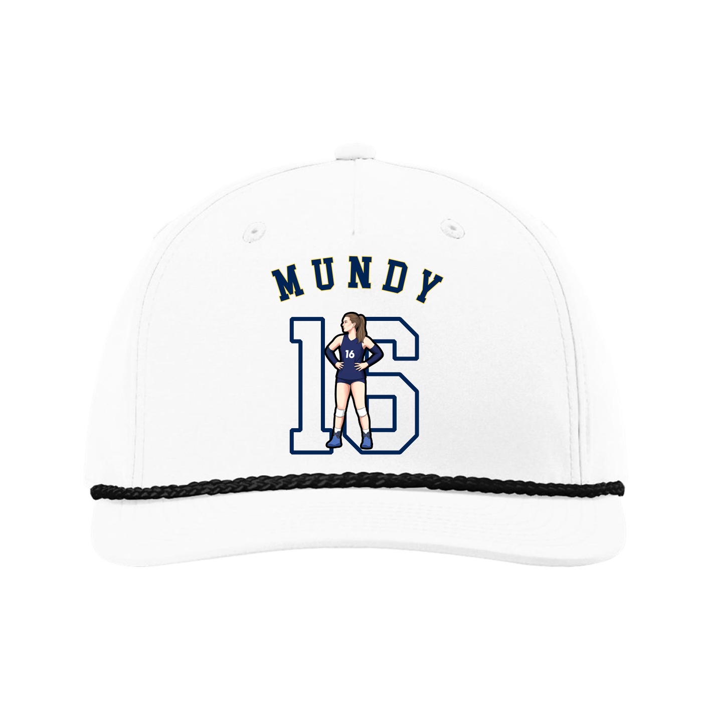 Five-Panel Classic Rope Cap — Shirsey Arch in White