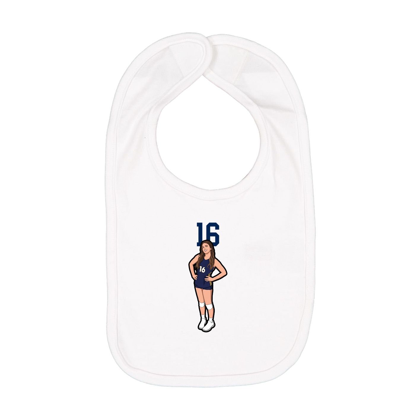 Infant Bib — Number Top in White