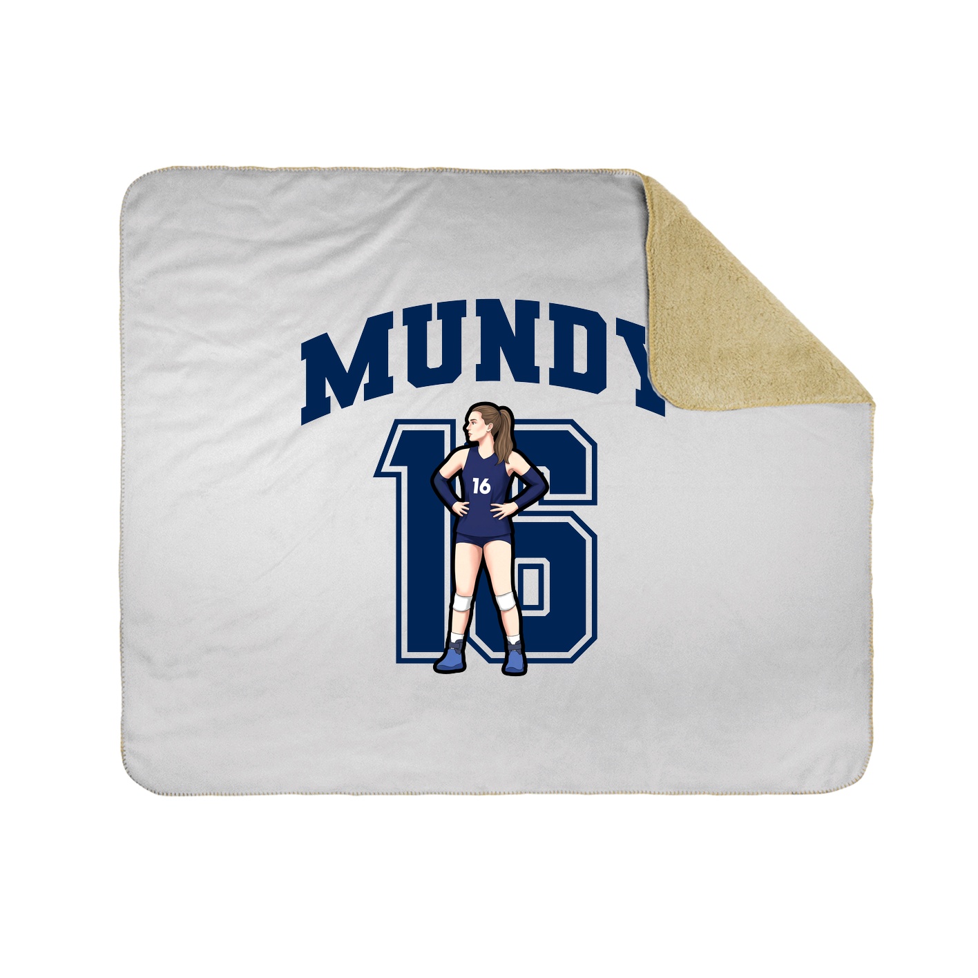 Throw Blanket — Number in White